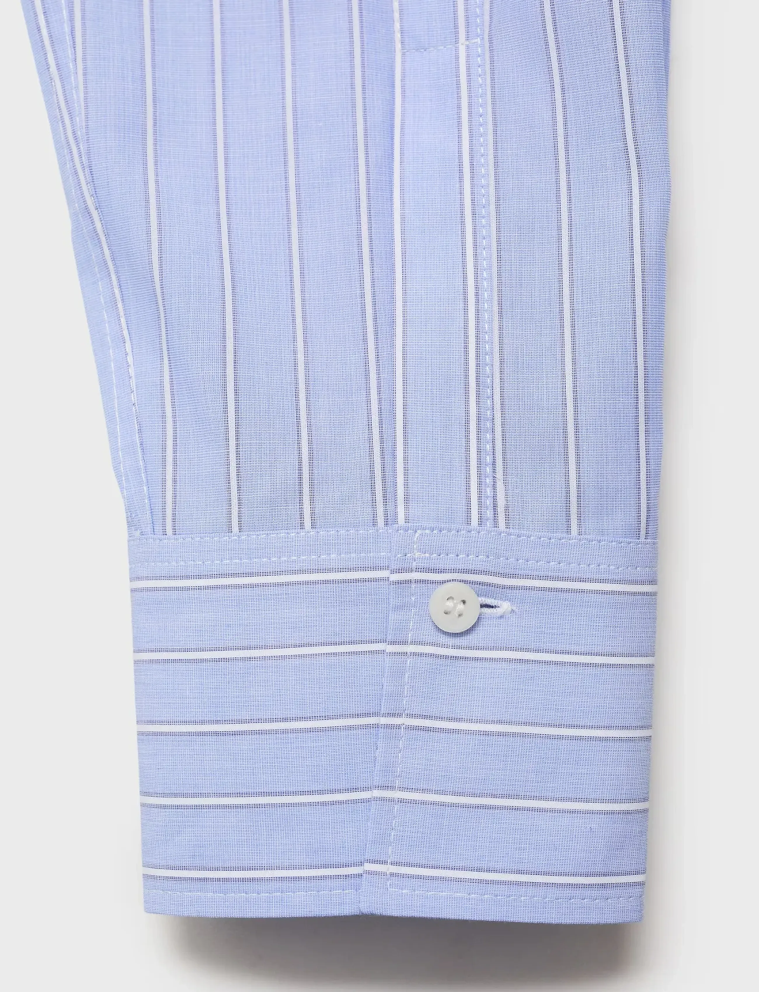 Mango - Cotton and lyocell blend straight shirt - langärmlige hemden - lt-pastel blue - 4