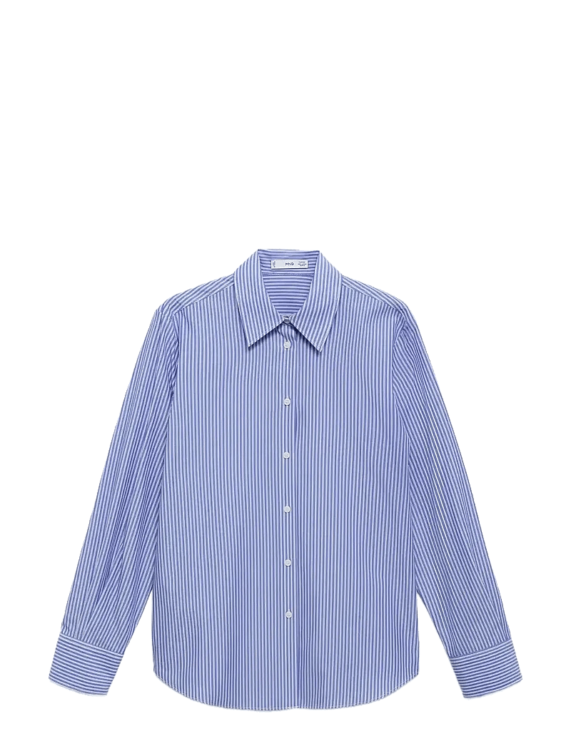 Mango - Cotton and lyocell blend straight shirt - medium blue - 1