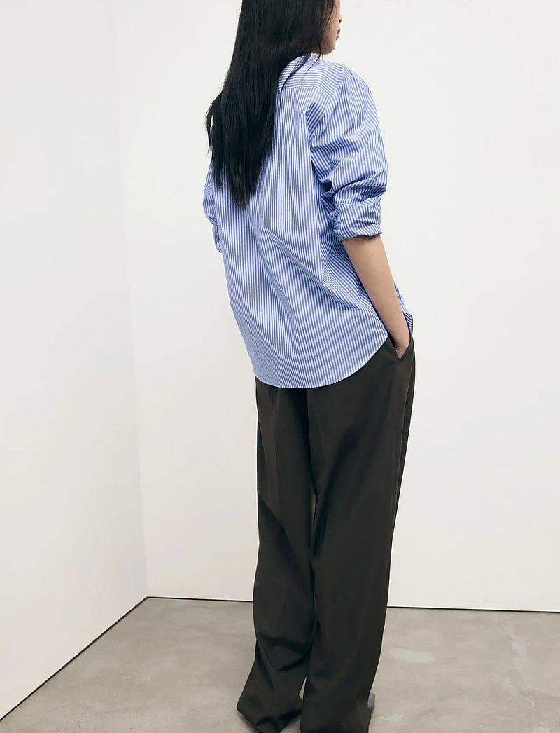 Mango - Cotton and lyocell blend straight shirt - medium blue - 2
