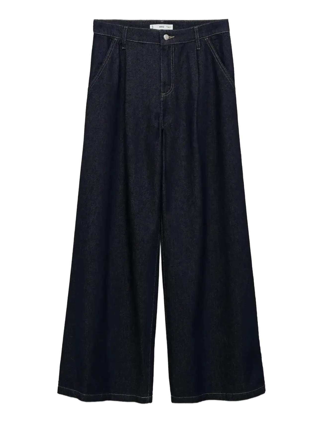 Mango Wide-leg pleated jeans - Clothing - OPEN BLUE / navy