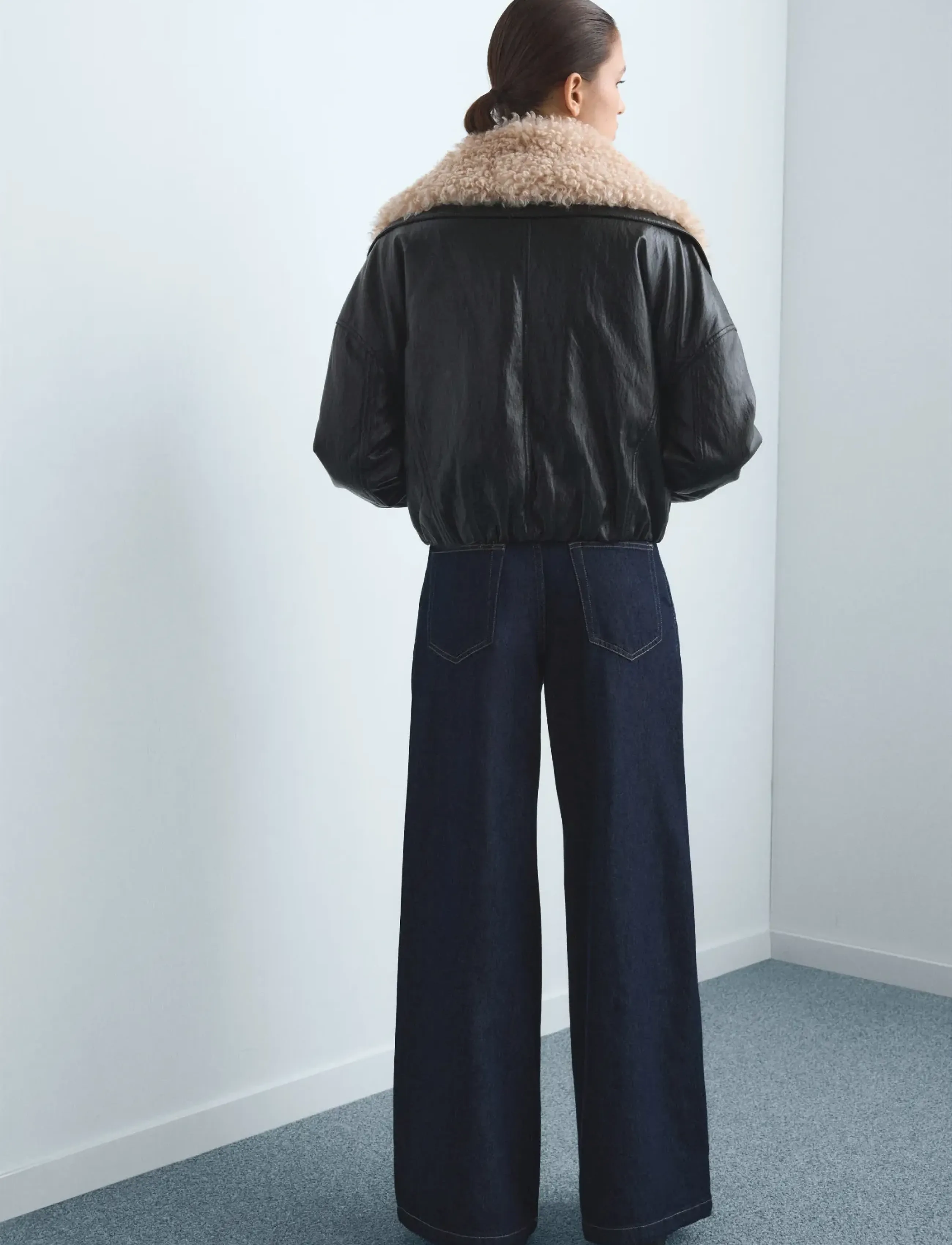 Mango - Wide leg pleated jeans - open blue - 2