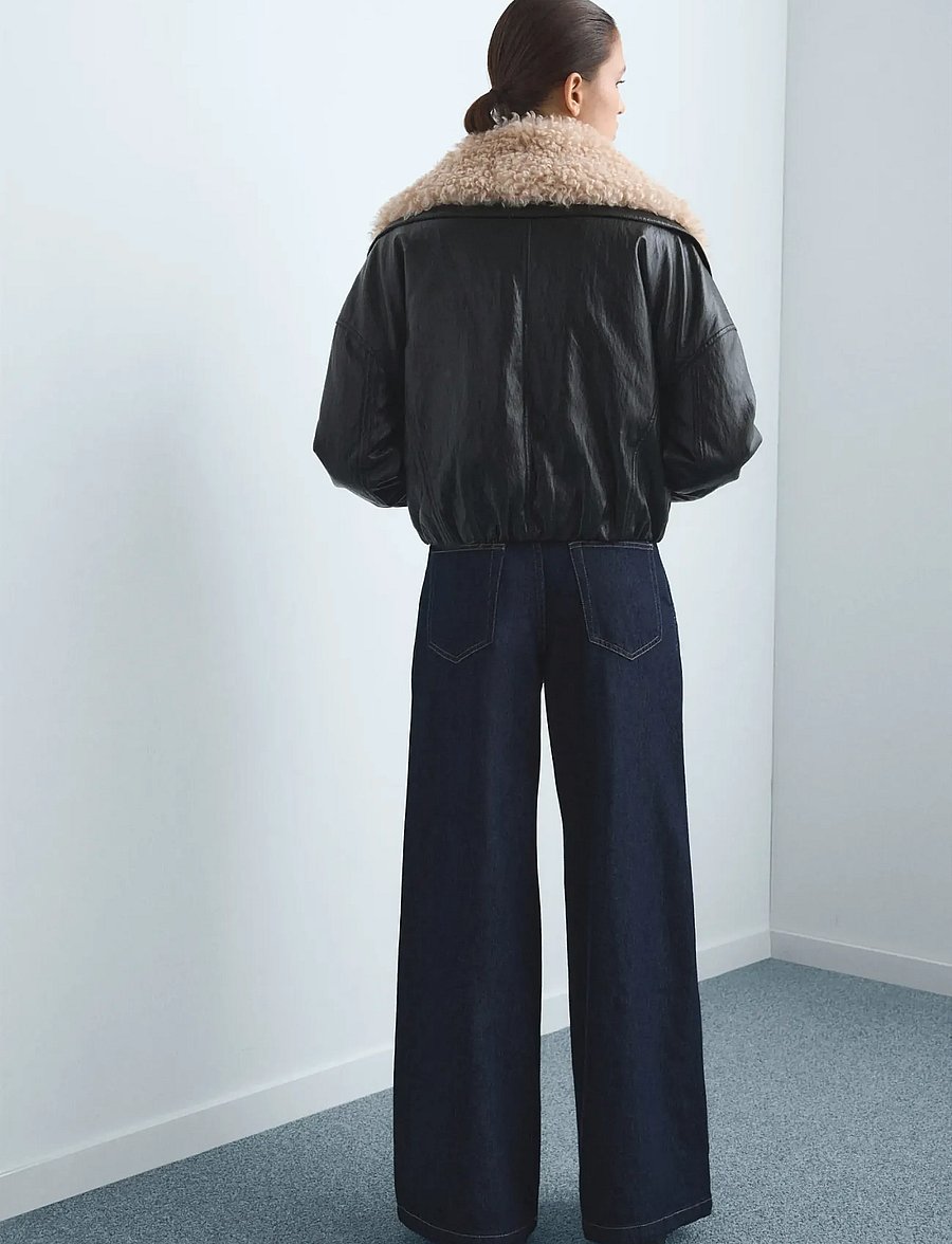 Mango - Wide leg pleated jeans - open blue - 2