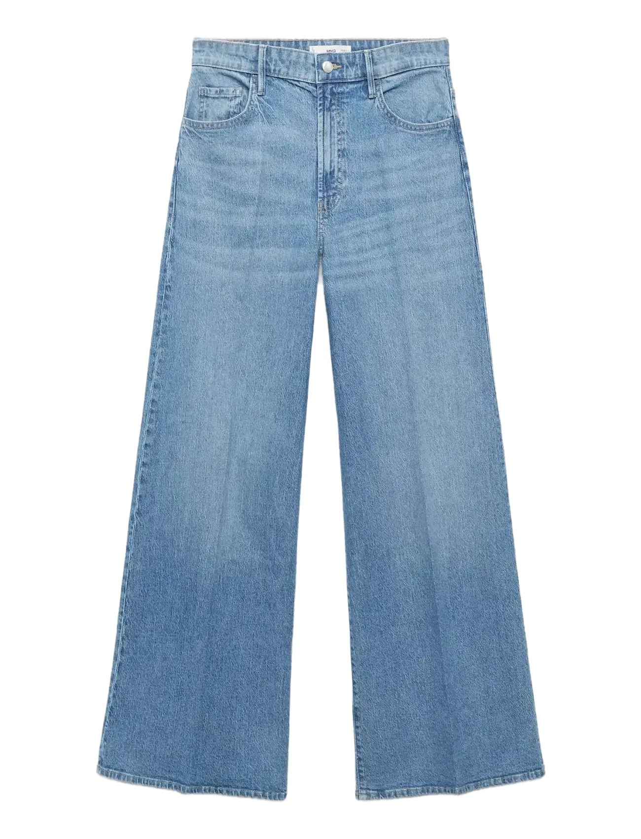Mango High-waisted wide-leg jeans - Brede jeans - OPEN BLUE / blue