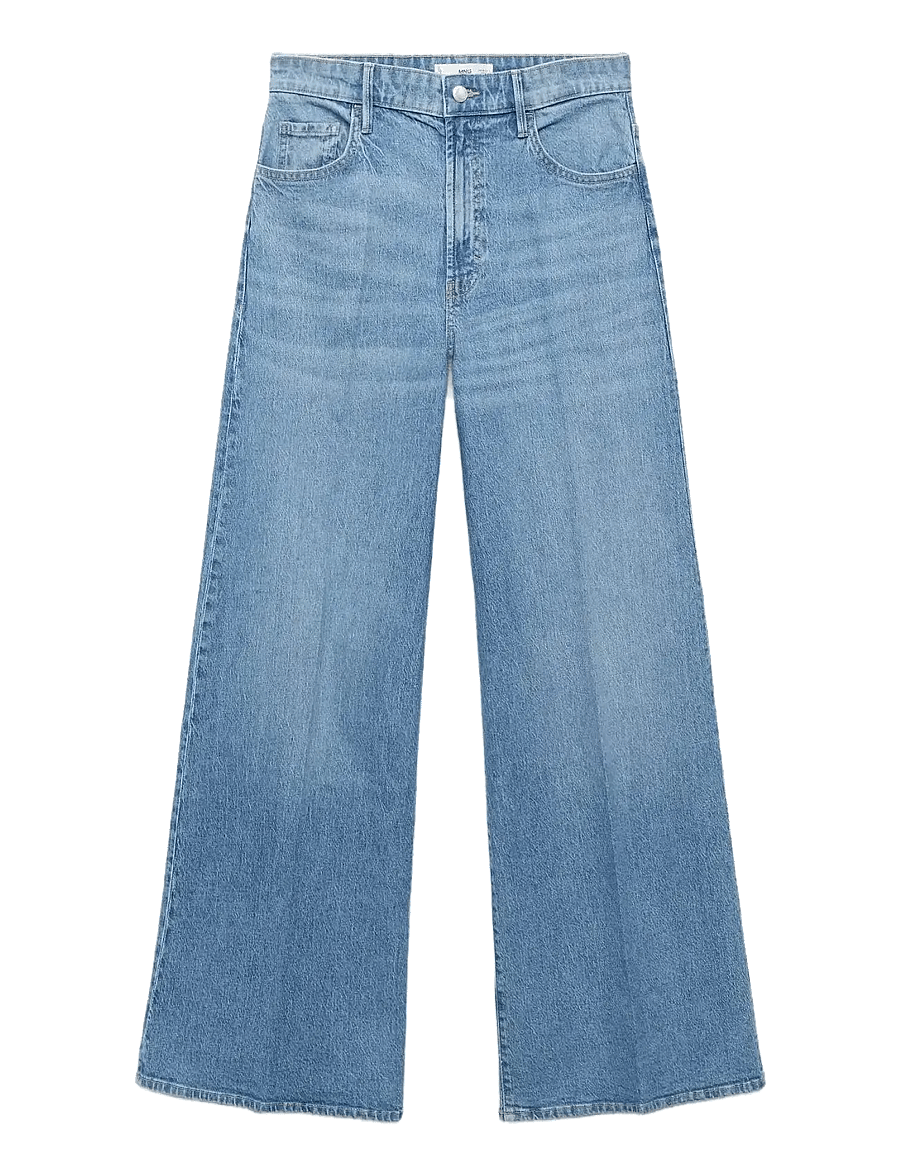 Mango - High-waisted wideleg jeans - open blue - 1
