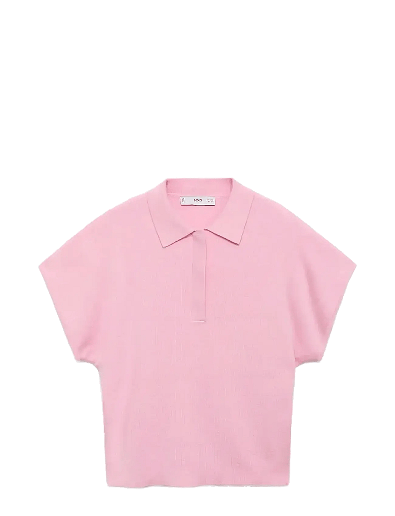 Mango - Short-sleeved polo-neck sweater - pikéer - pink - 1