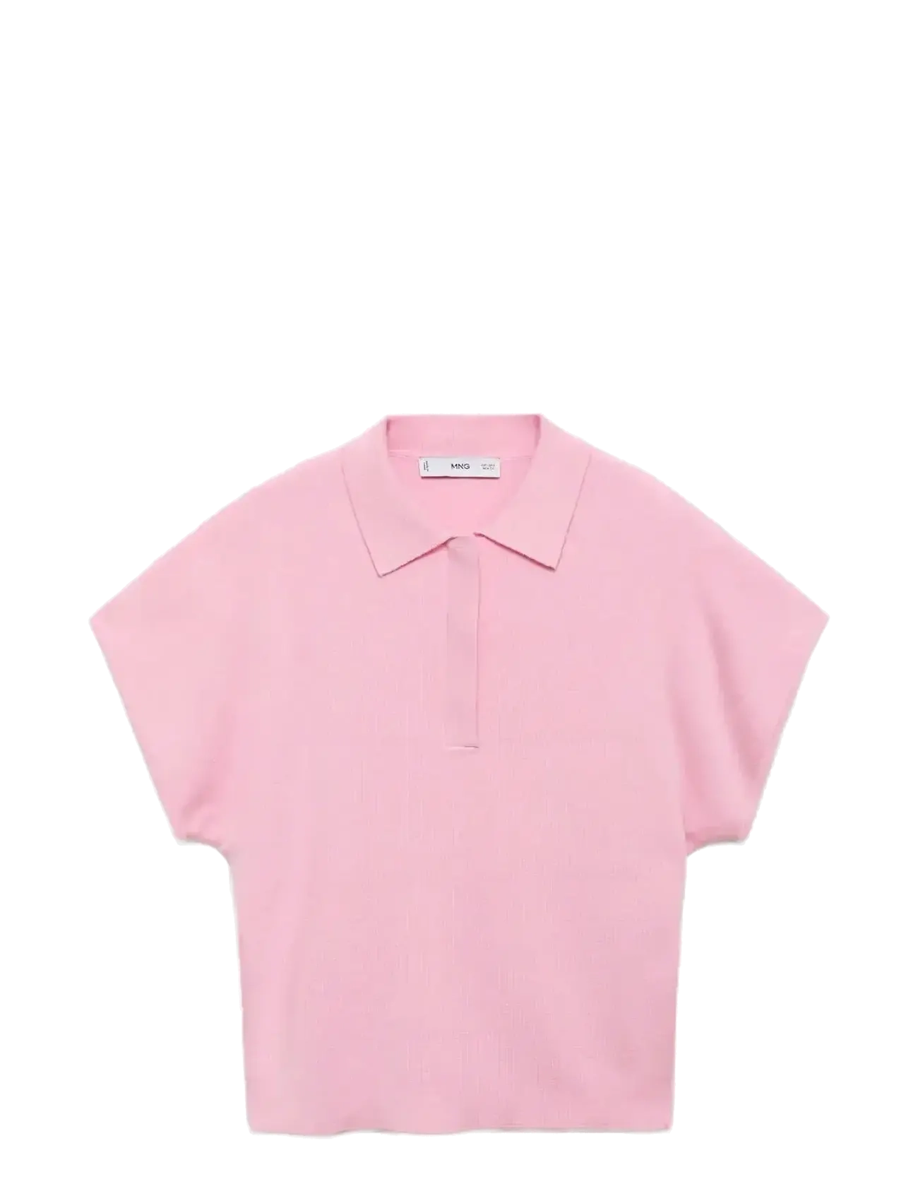 Mango Short-sleeved polo-neck sweater - Pikéer - PINK / pink/rose