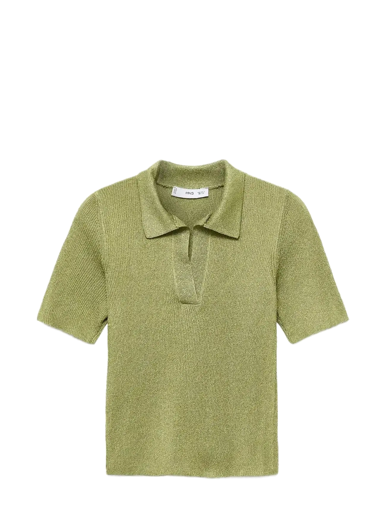MANGO Lurex Polo Neck Pullover Grün - S - Damen