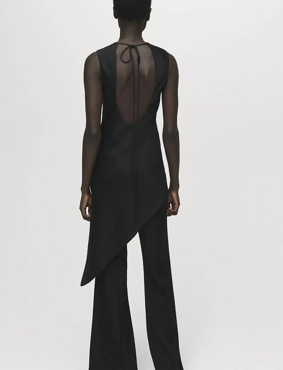 Mango - Long flared trousers - flare bukser - black - 2