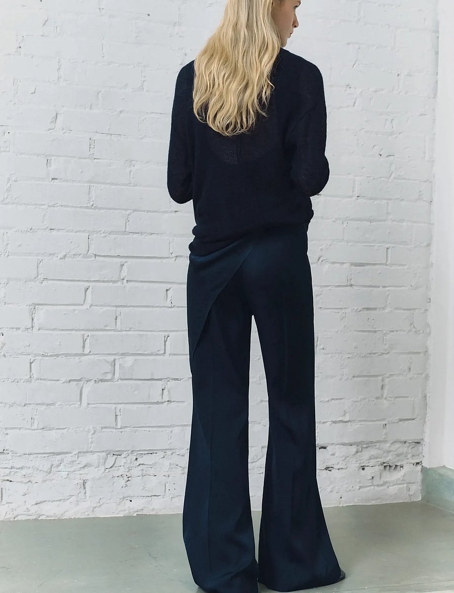 Mango - Long flared trousers - flare bukser - navy - 3