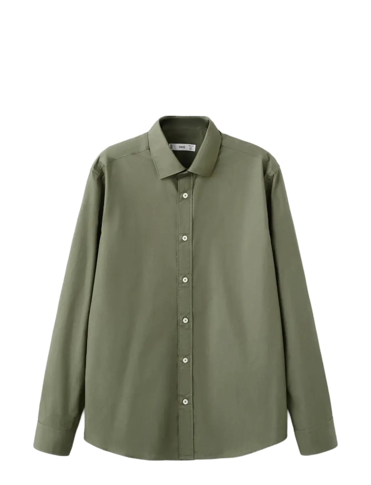 Mango Regular-fit 100% cotton shirt - Hemden - BEIGE - KHAKI / khaki/green
