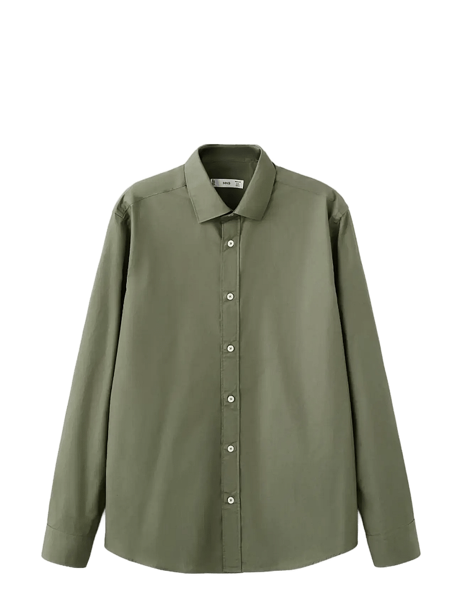 Mango - Regular-fit 100% cotton shirt - beige - khaki - 1