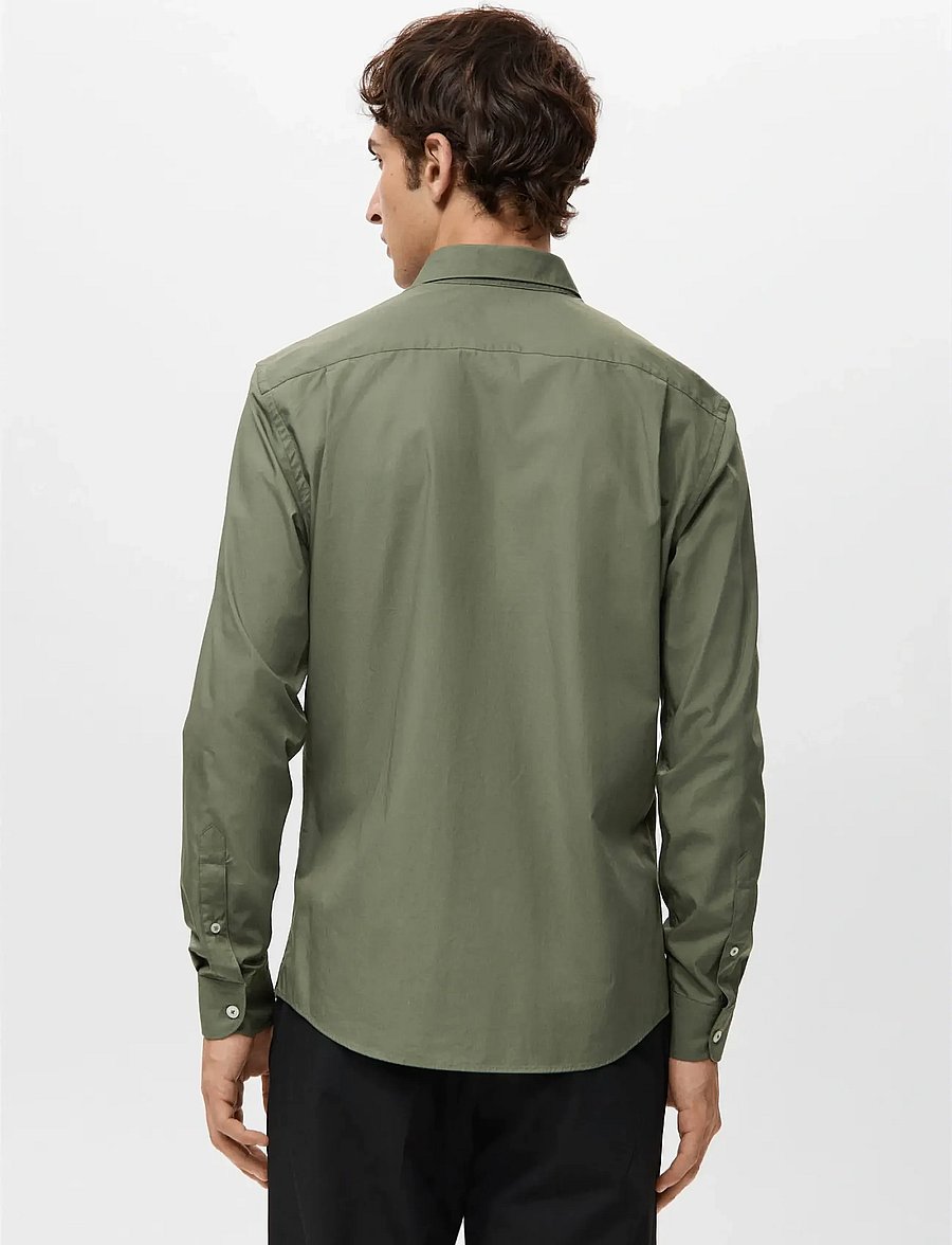 Mango - Regular-fit 100% cotton shirt - beige - khaki - 2