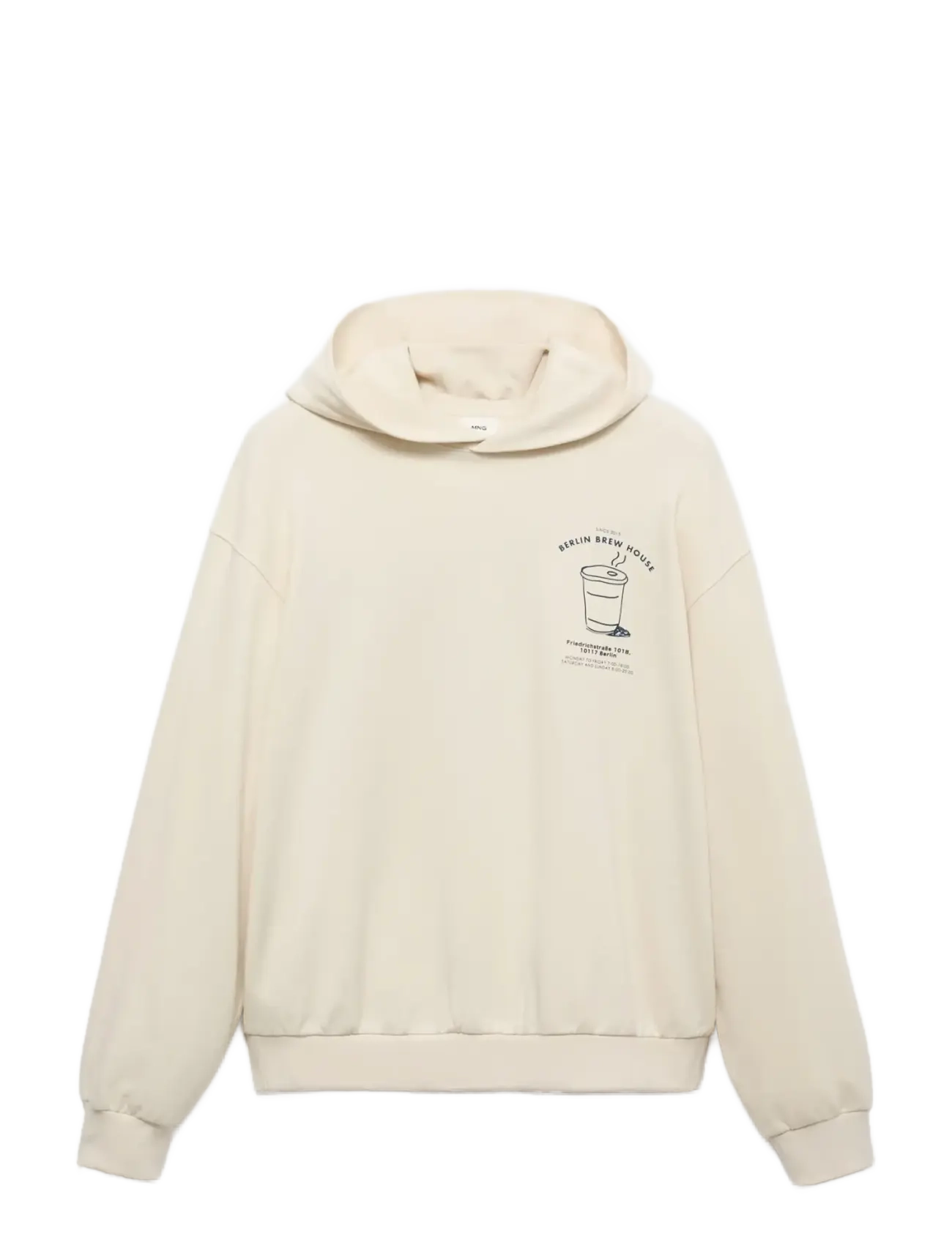 Graphic hooded sweatshirt - LIGHT BEIGE