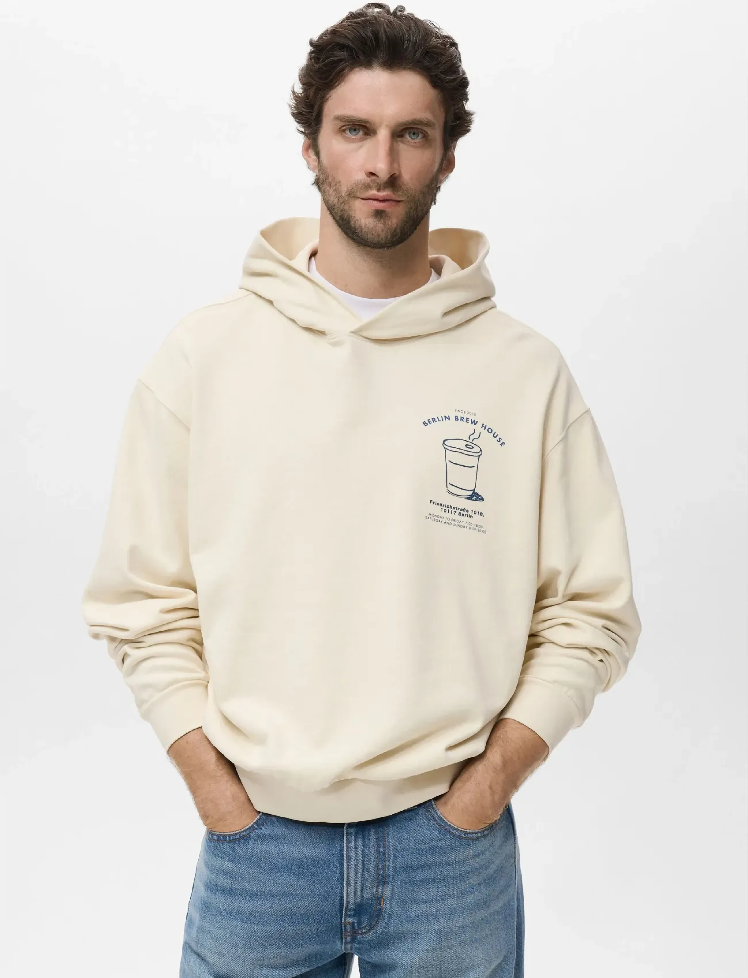 Mango Graphic hooded sweatshirt - Deals - LIGHT BEIGE / cream
