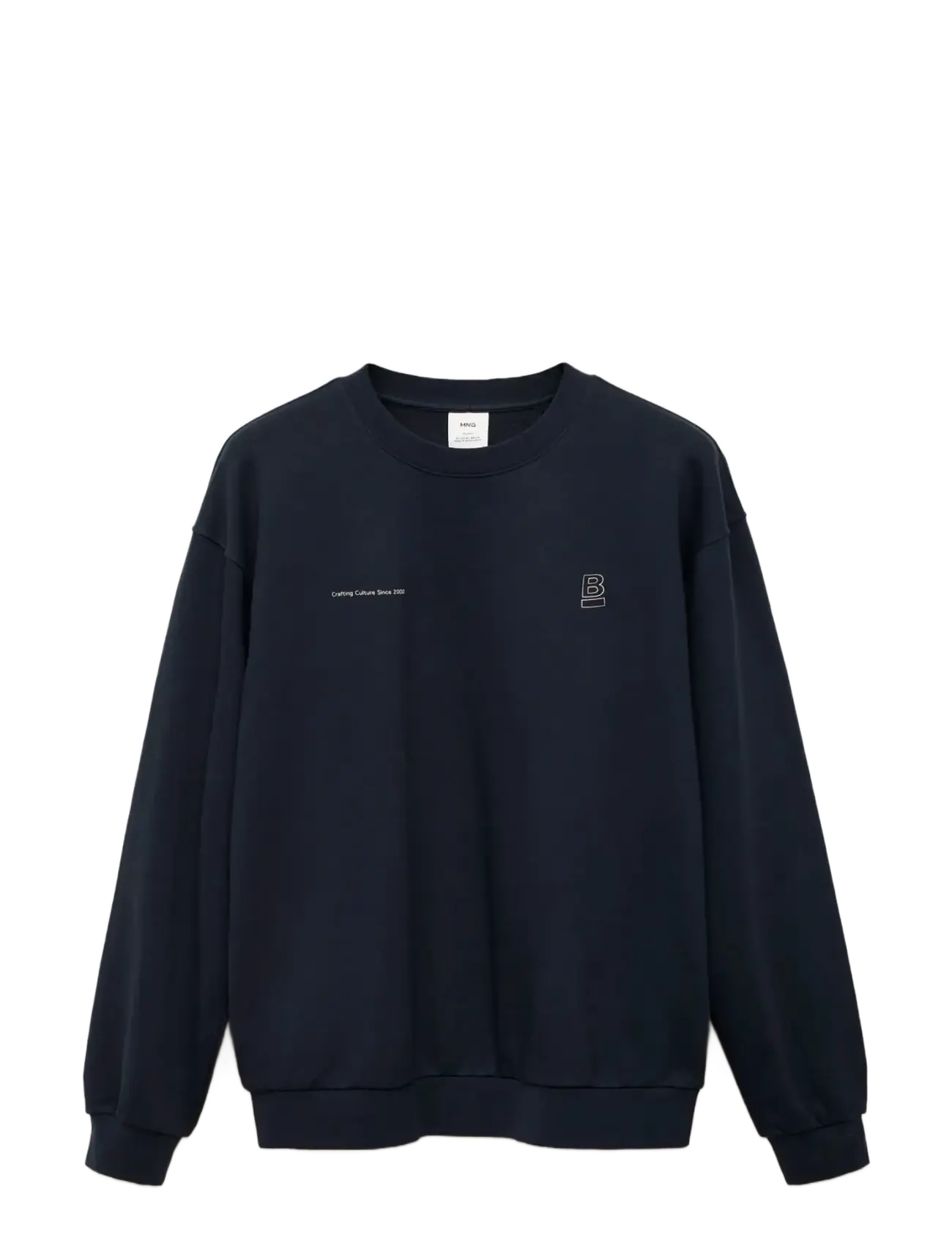 MANGO 100% Baumwolle Sweatshirt Text Blau - XL - Herren