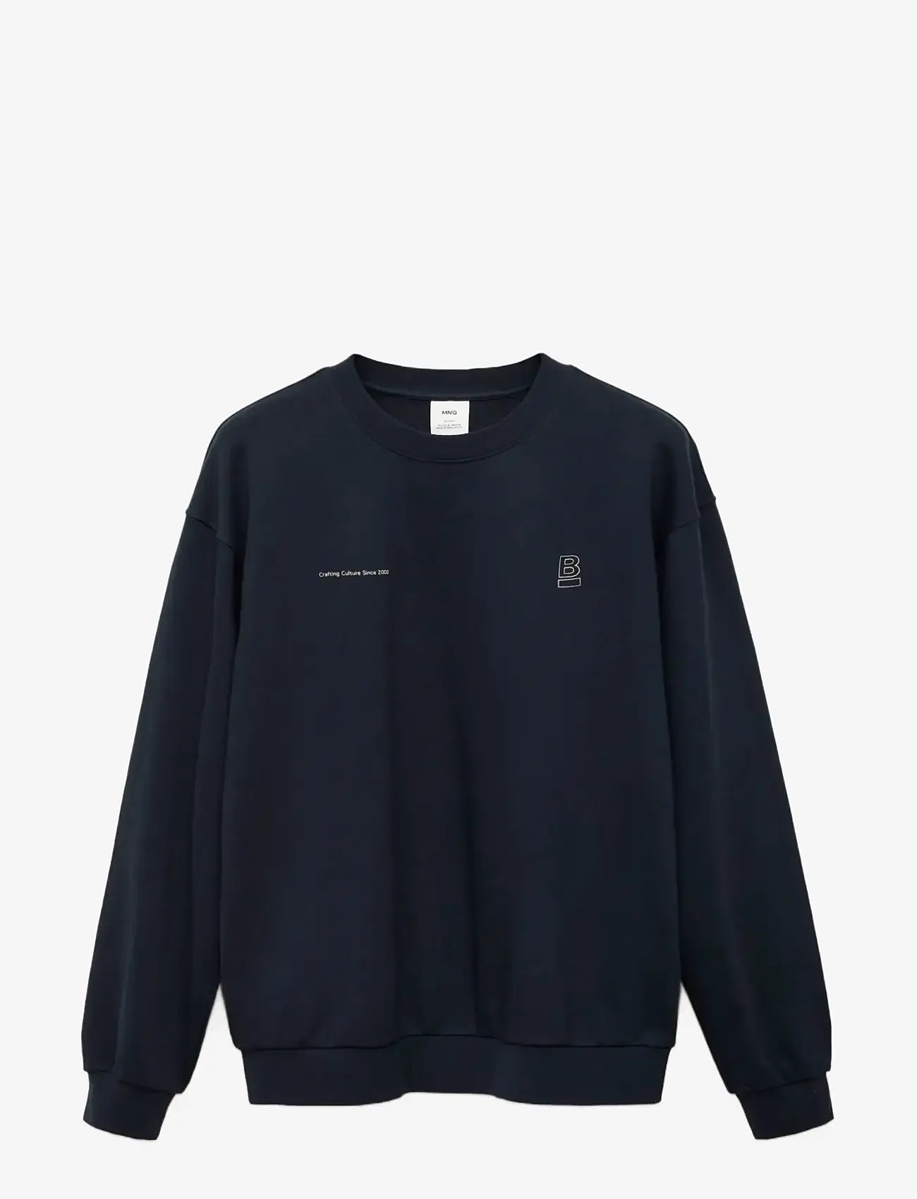 Mango - 100% cotton sweatshirt text - laveste priser - navy - 1