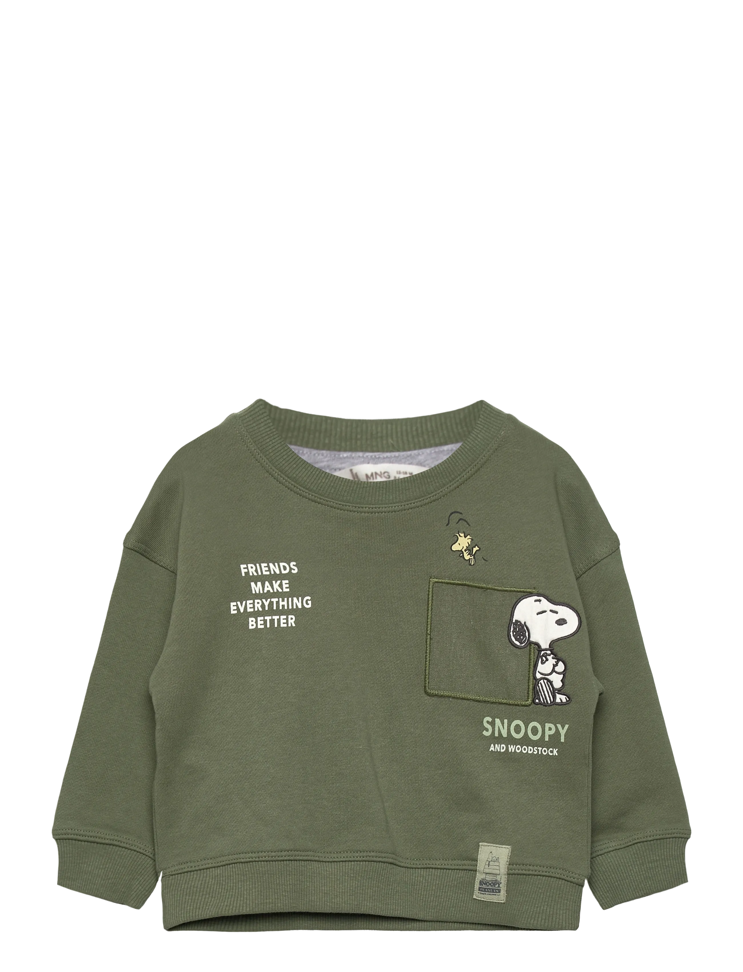 MANGO Bestickt Snoopy Sweatshirt Grün - 2-3 - Kinder