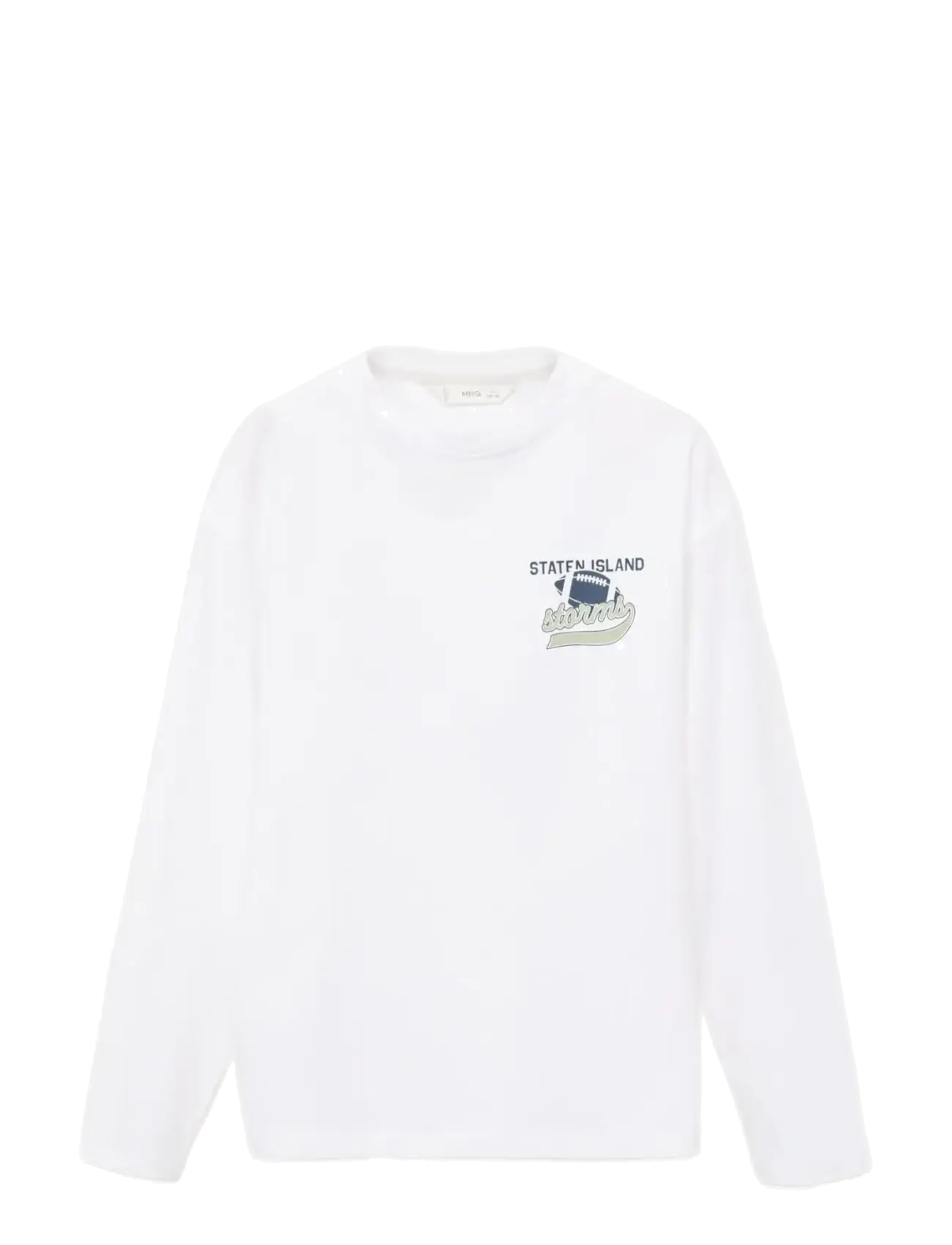Mango Printed Long Sleeve T-Shirt, 5-6, T-shirts, Weiß - Long-sleeved, Männerswear