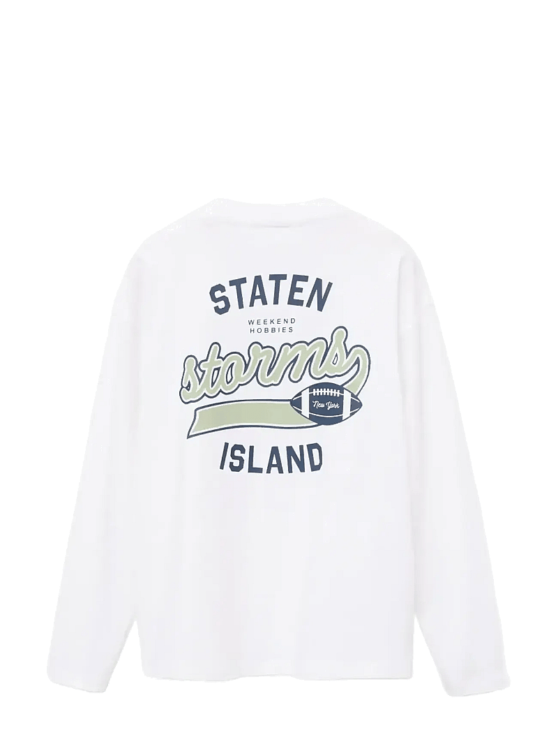 Mango - Printed long sleeve t-shirt - pitkähihaiset - white - 1