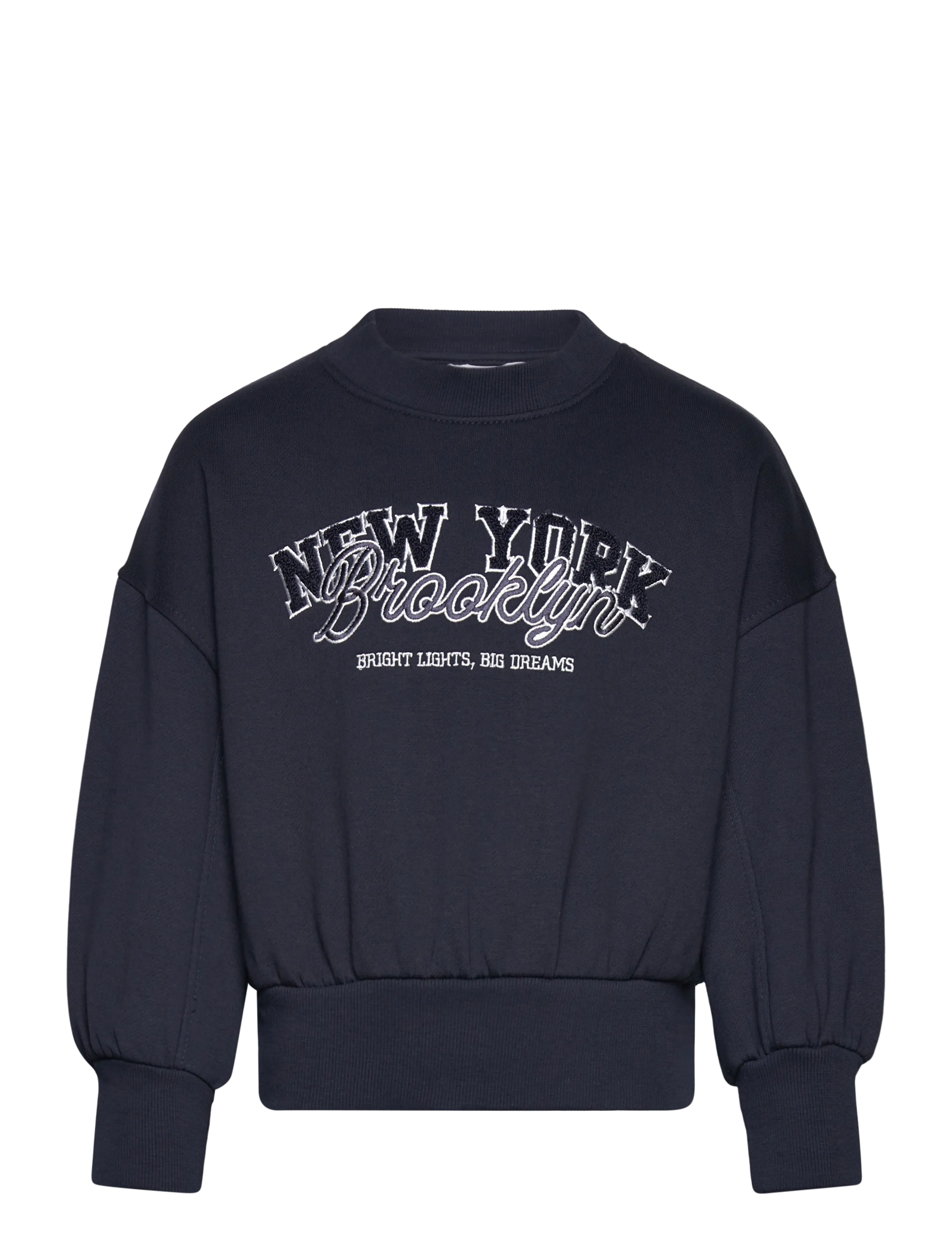 Embroidered cotton sweatshirt - NAVY