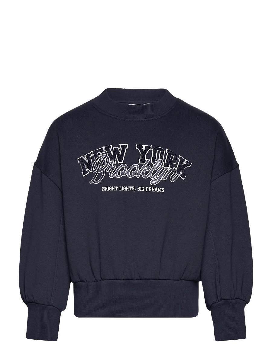 Mango - Embroidered cotton sweatshirt - sweatshirts - navy - 1