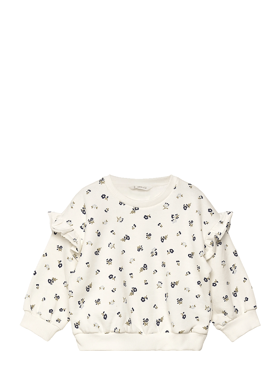 Mango - Ruffle detail sweatshirt - sweatshirts - natural white - 0