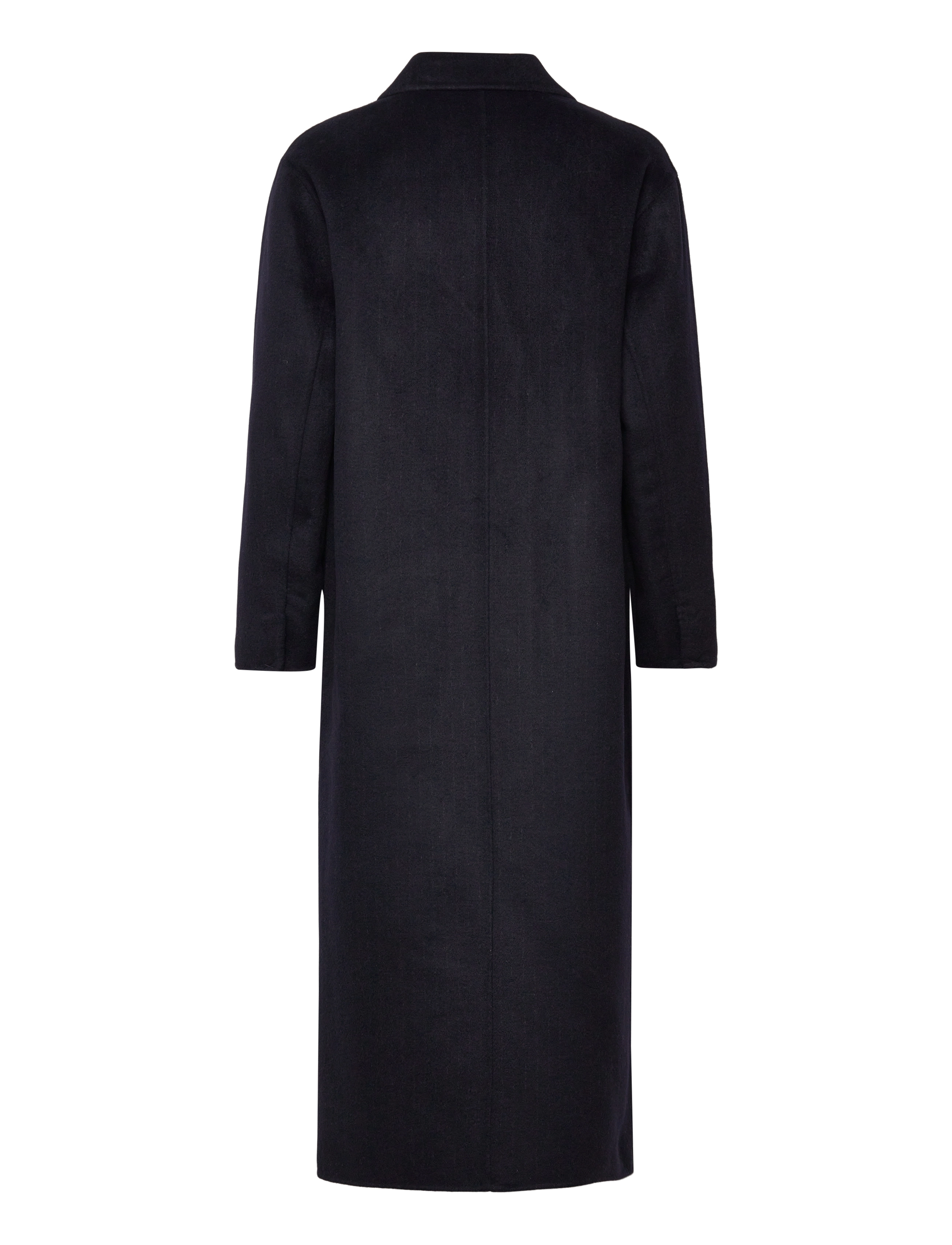 Mango - Long wool coat - villased mantlid - navy - 2
