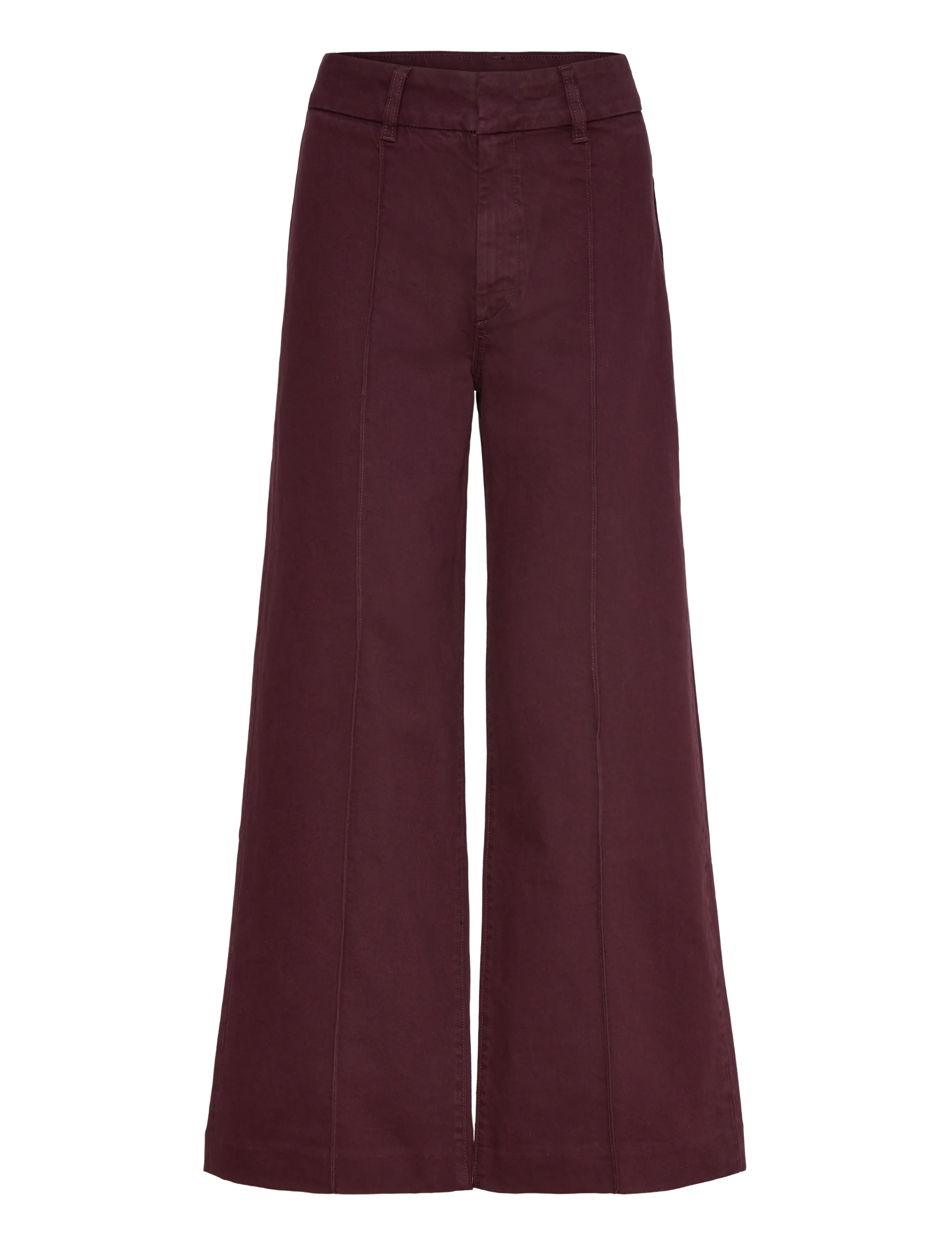 Mango High-waisted wide leg jeans with stitching - Jeans - DARK RED / burgundy