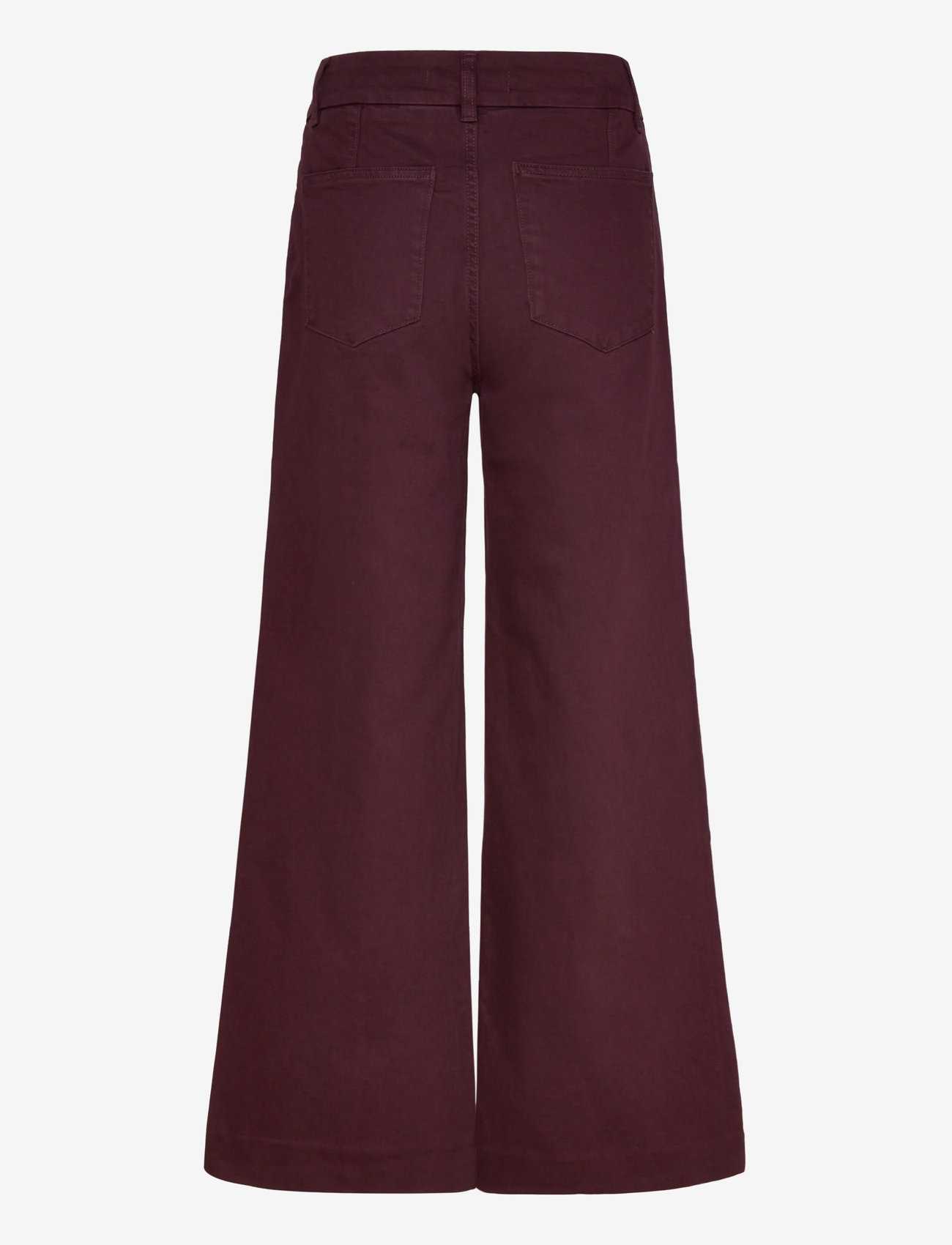 Mango - High-waisted wide leg jeans with stitching - hosen mit weitem bein - dark red - 2