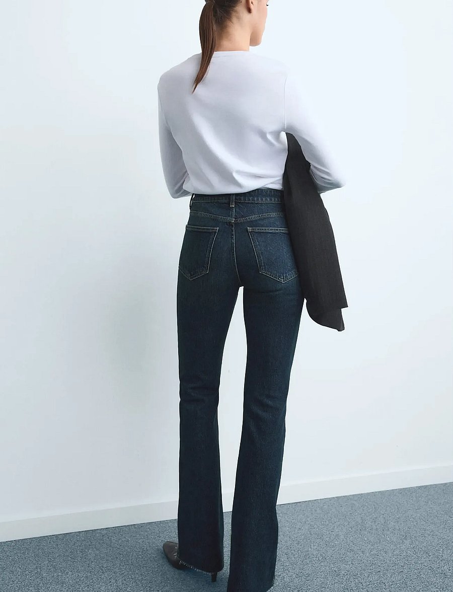 Mango - Fiona flared mid-rise jeans - flared jeans - open blue - 3