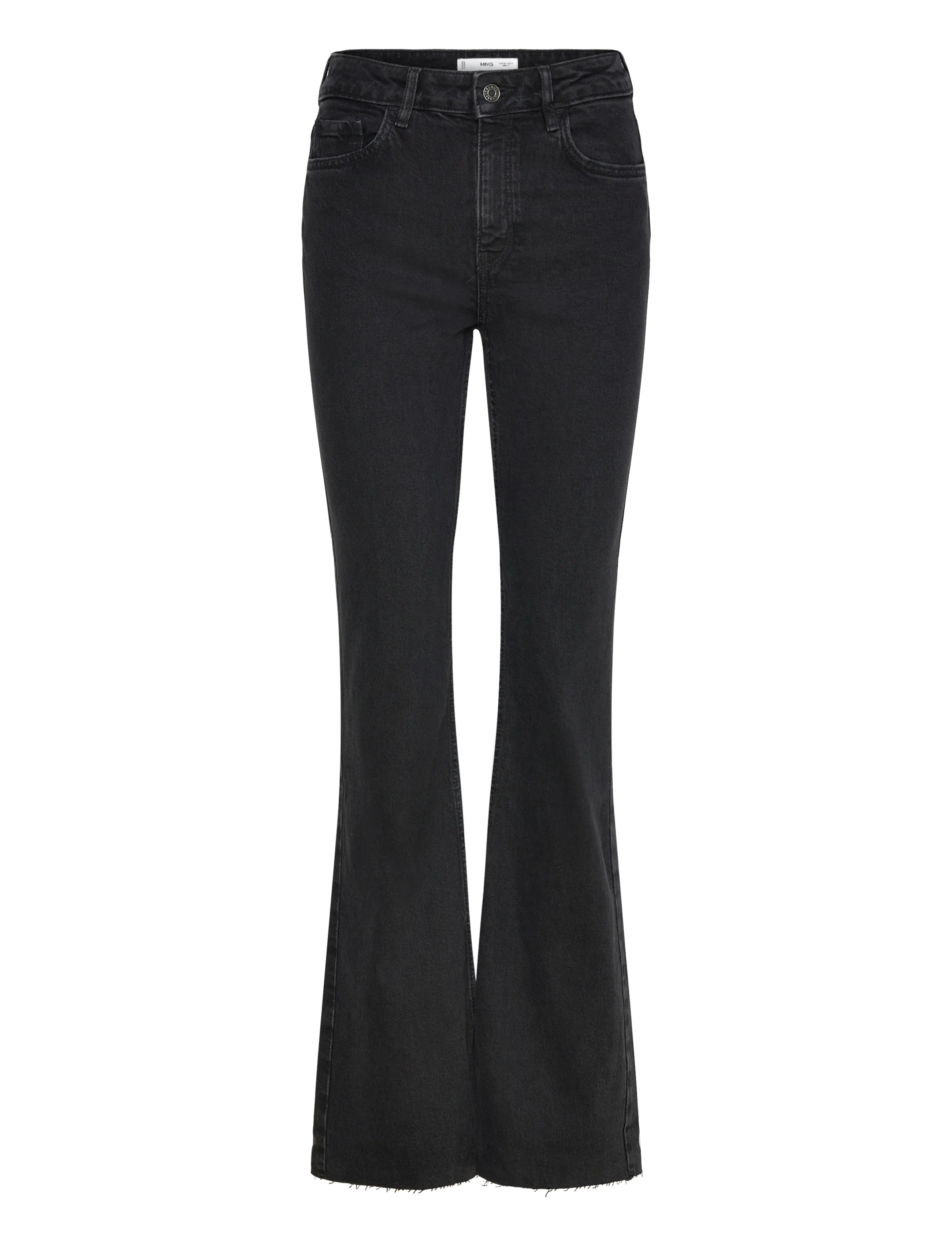 Mango - Fiona flared mid-rise jeans - open grey - 1