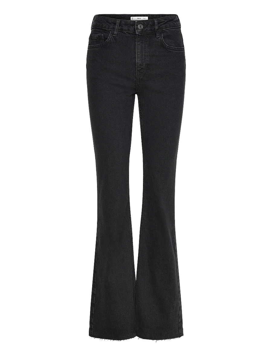 Mango - Fiona flared mid-rise jeans - open grey - 1
