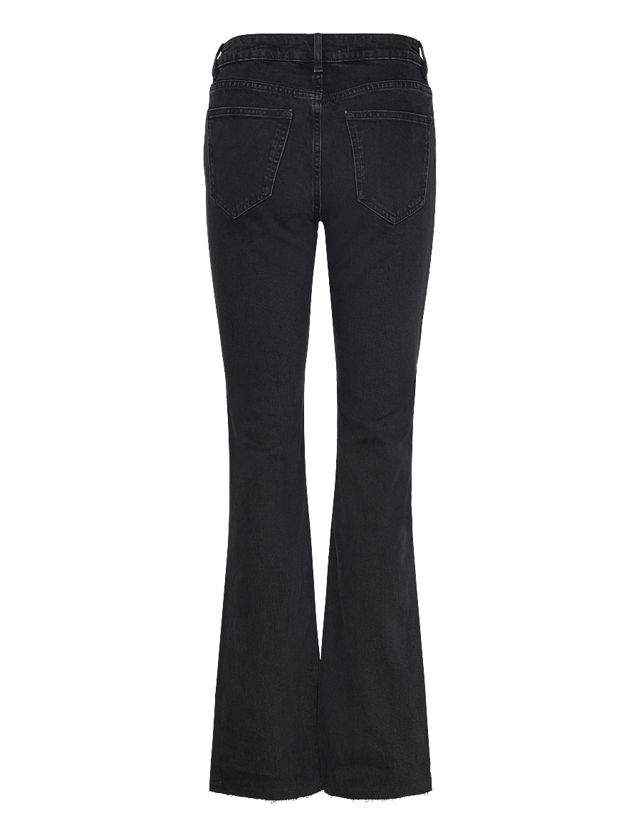 Mango - Fiona flared mid-rise jeans - open grey - 2