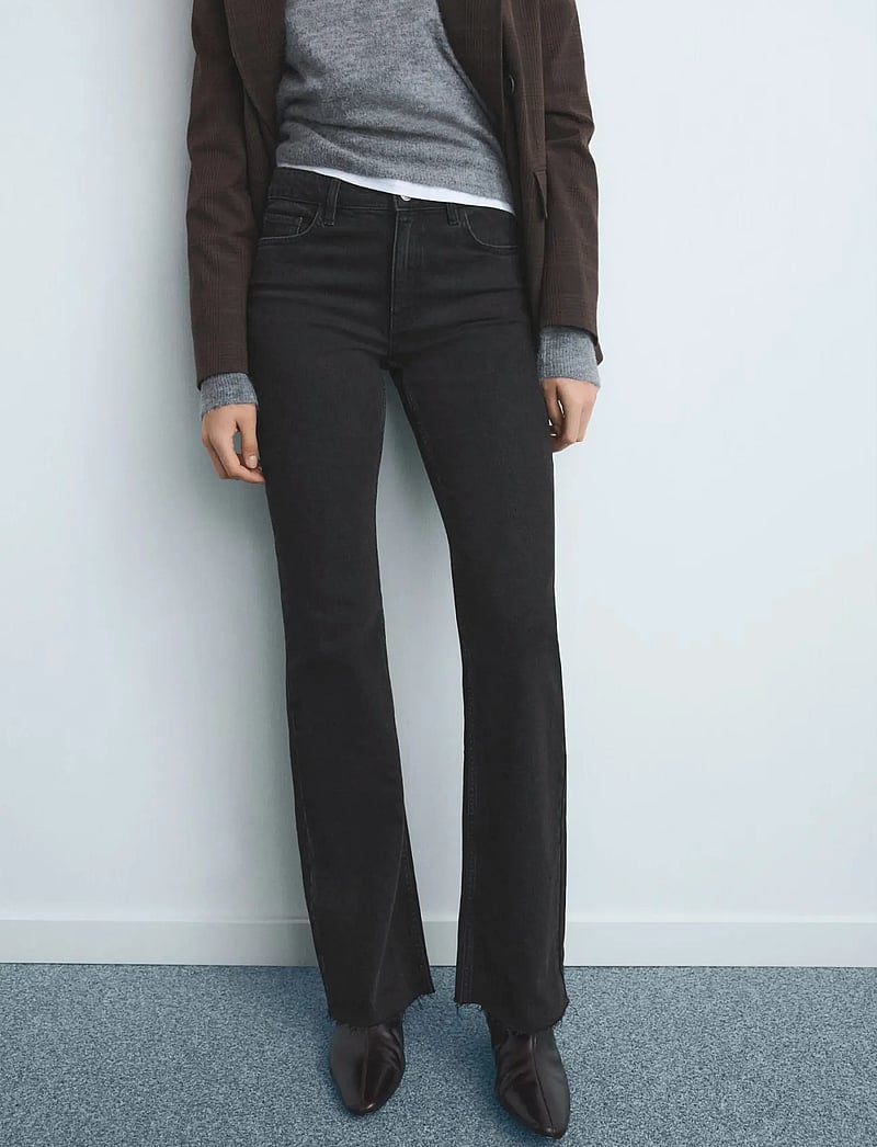 Mango - Fiona flared mid-rise jeans - schlaghosen - open grey - 0