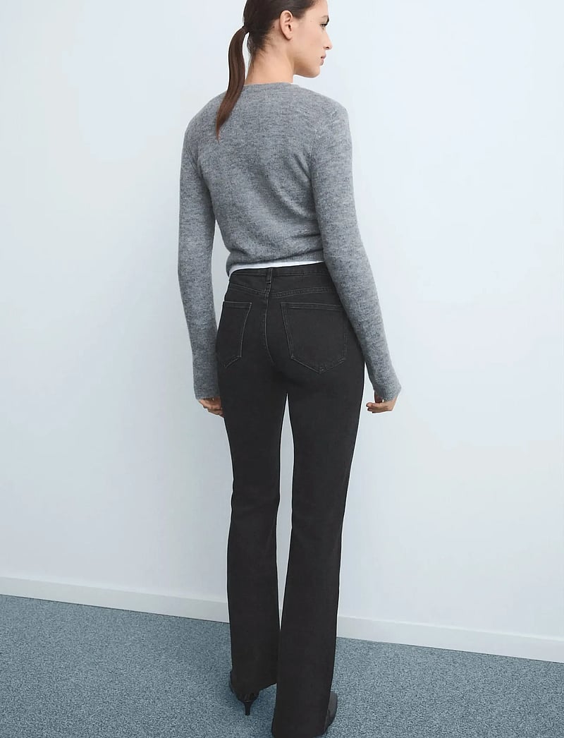 Mango - Fiona flared mid-rise jeans - schlaghosen - open grey - 3