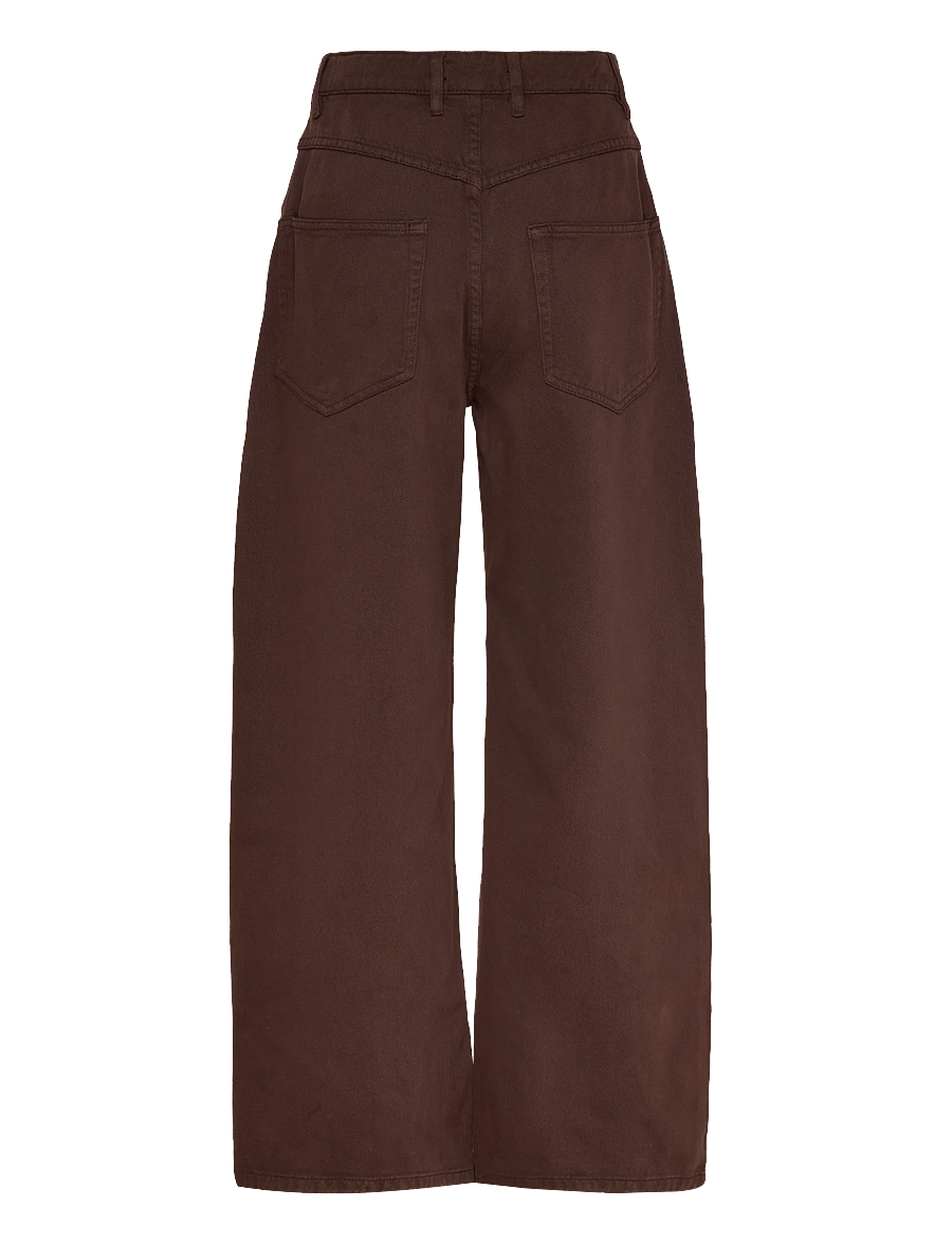 Mango - Wide leg mid-rise loose-fit jeans - brede jeans - dark brown - 2