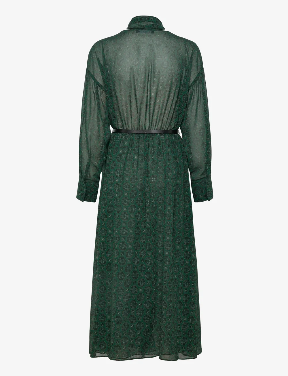 Mango - Printed dress with foulard - aftenkjoler - green - 1