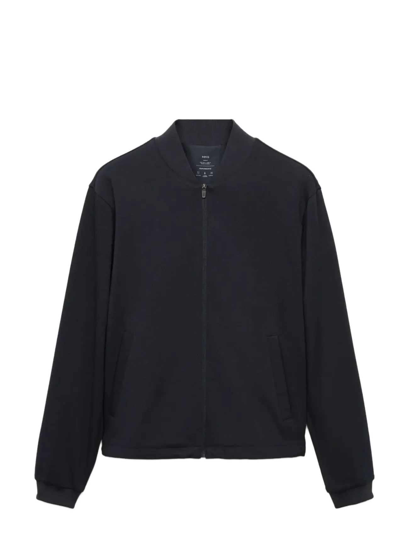 MANGO Comfort Stretch Zip-Up Hoodie Navy - S - Herren
