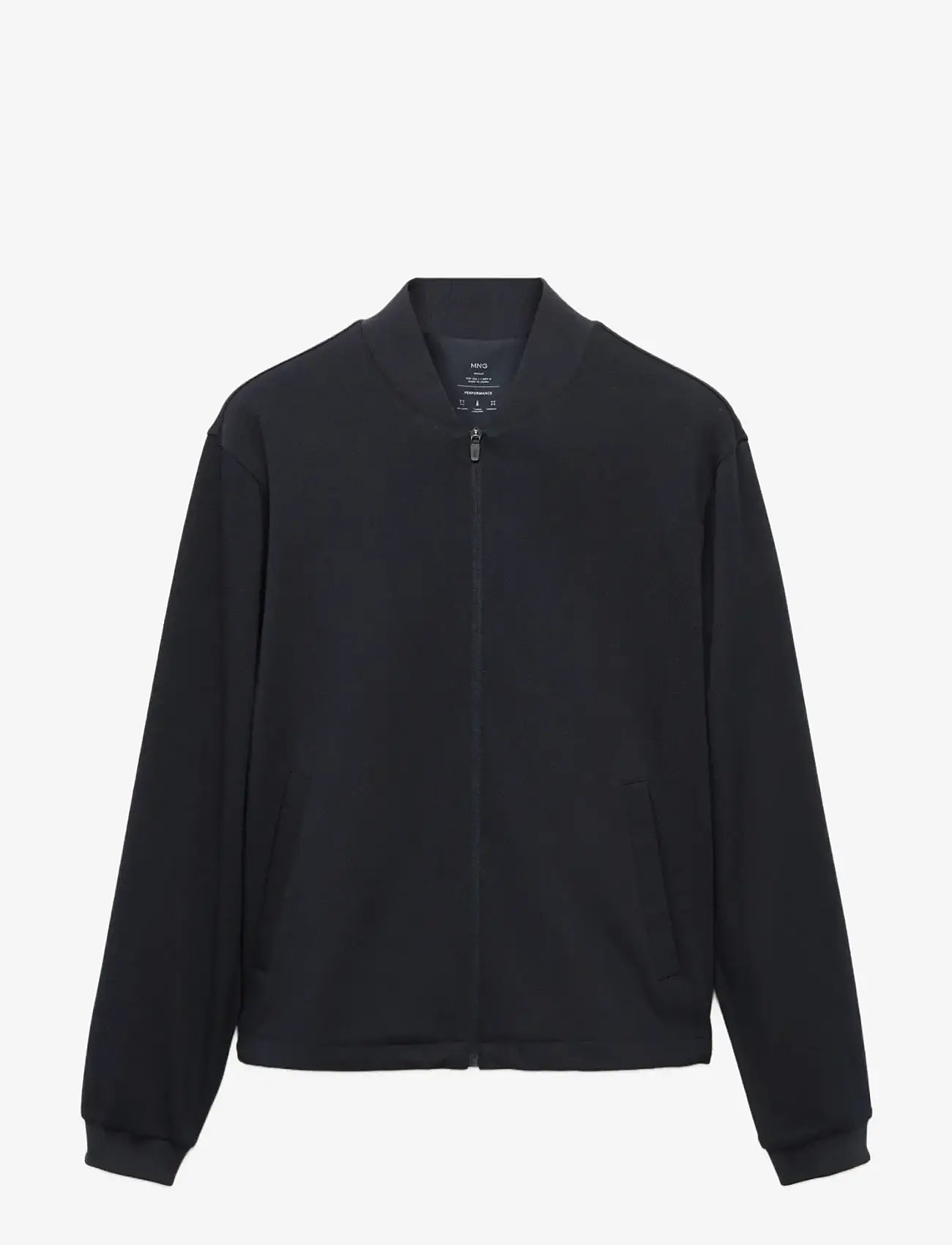 Mango - Comfort stretch zip-up hoodie - sweatshirts - navy - 1