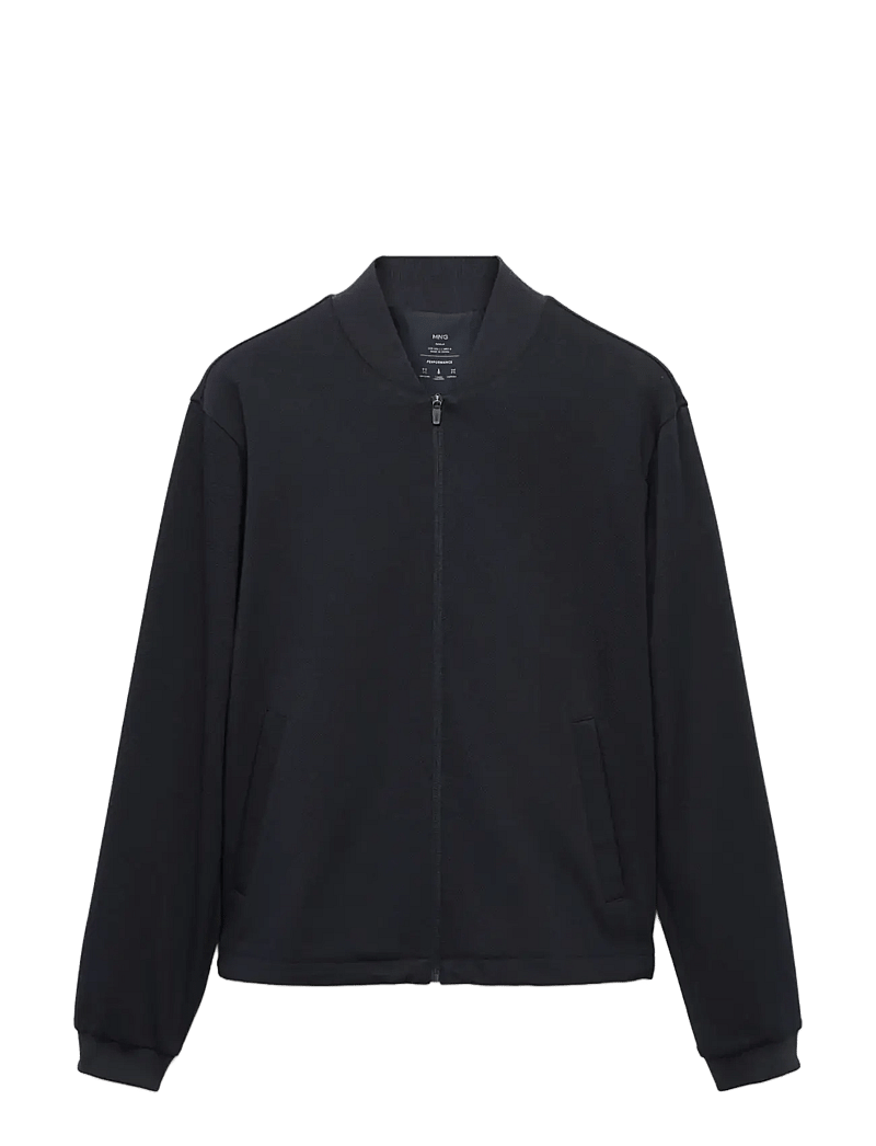 Mango - Comfort stretch zip-up hoodie - kollektioner - navy - 1