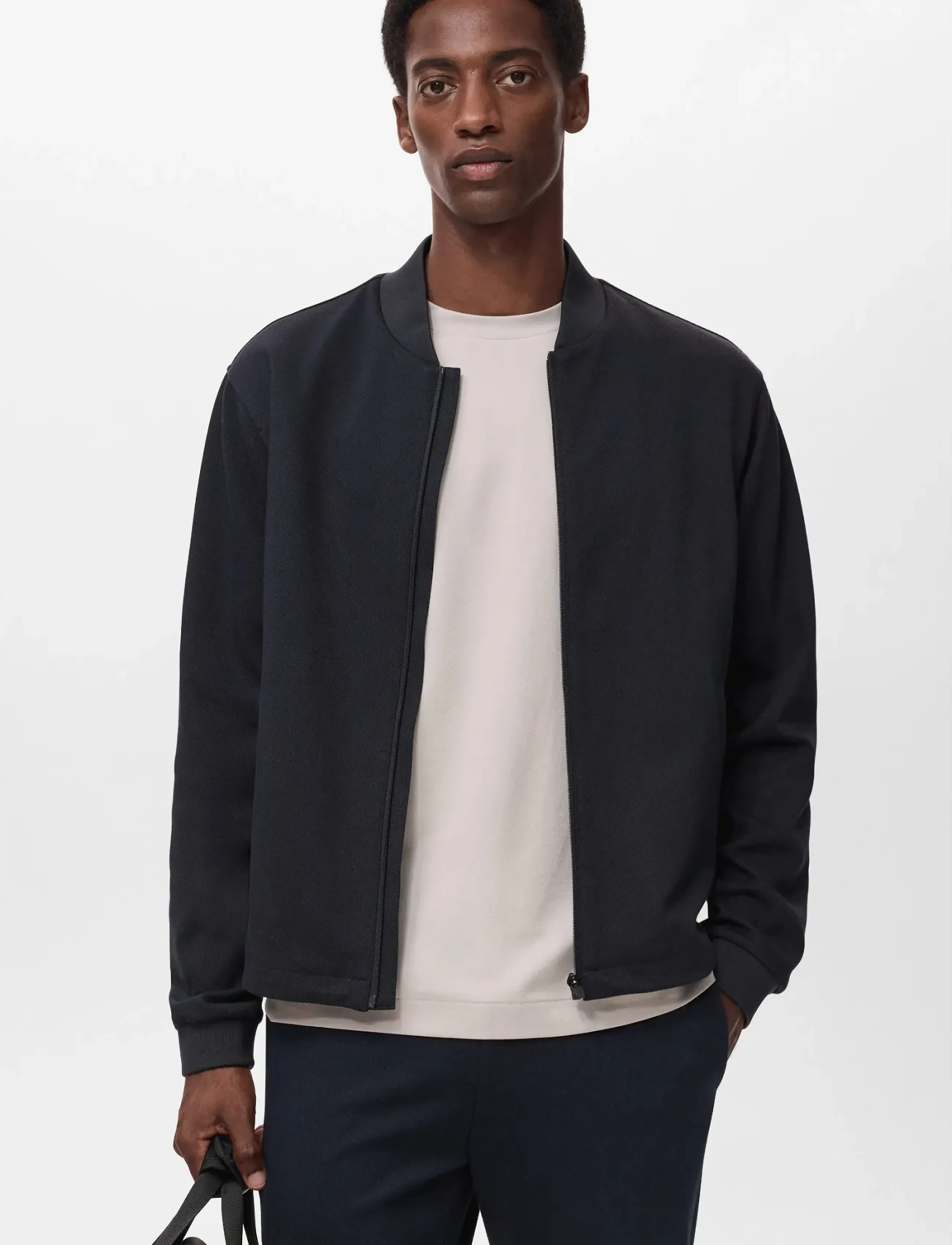 Mango Comfort stretch zip-up hoodie - Kläder - NAVY / navy