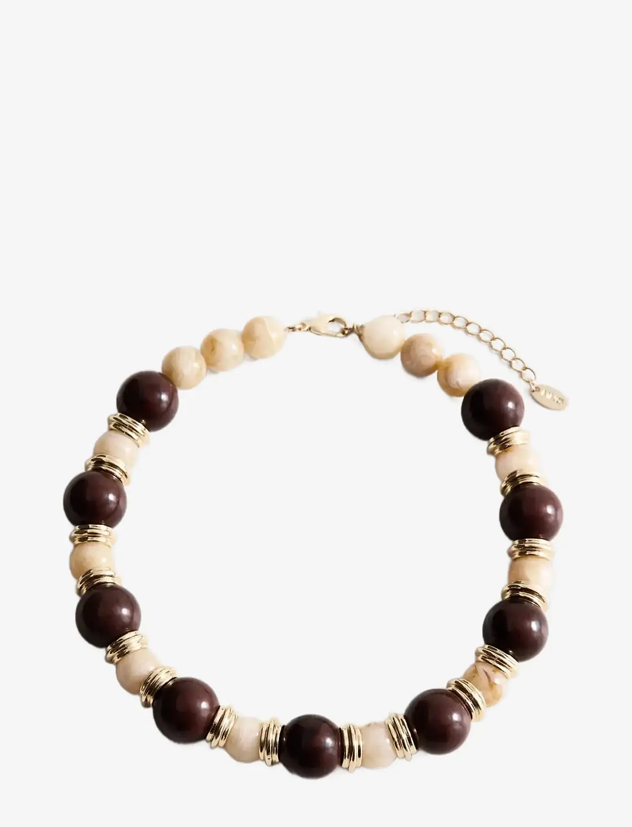 Mango - Combined beads necklace - kedjehalsband - brown - 1