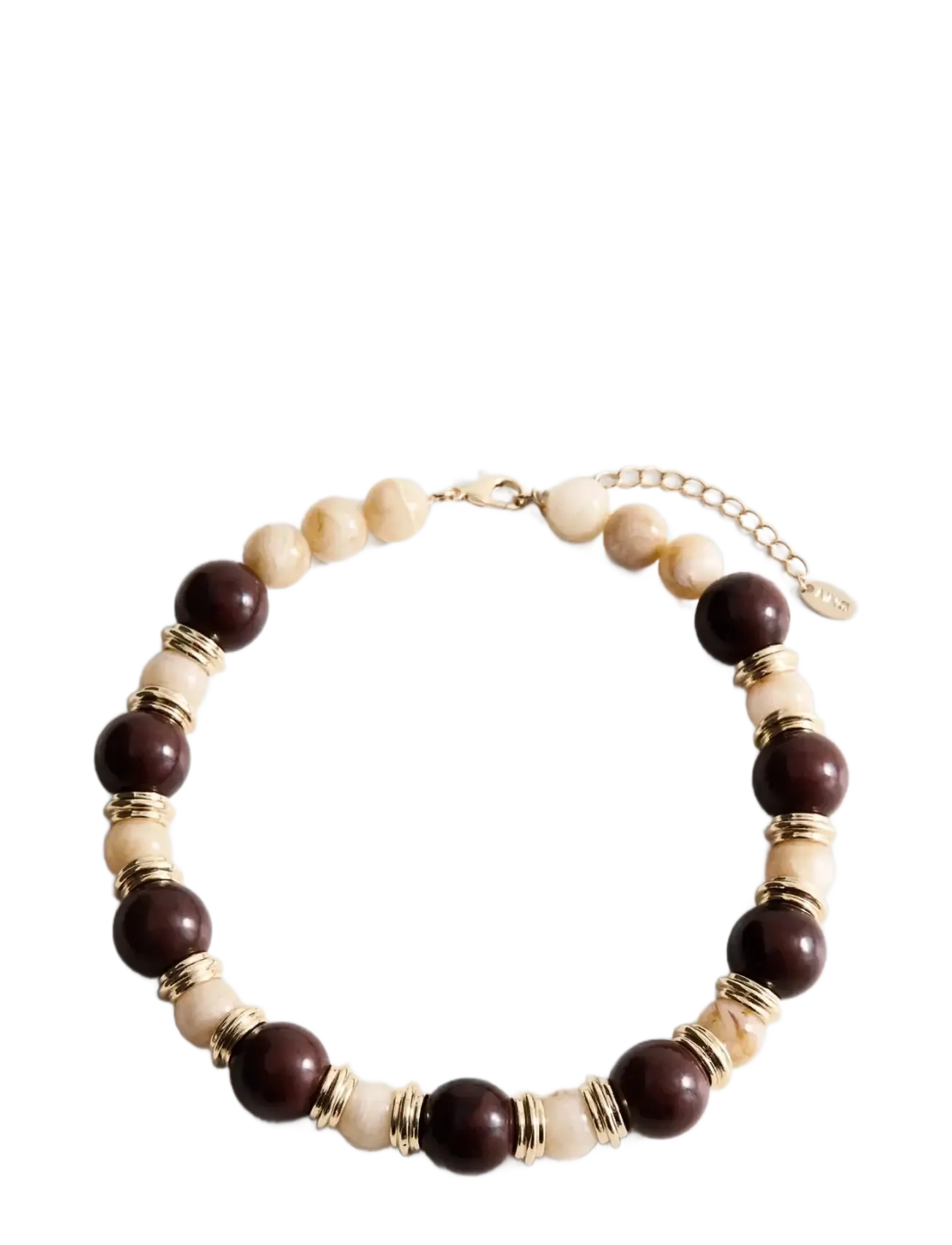 Combined beads necklace - BROWN