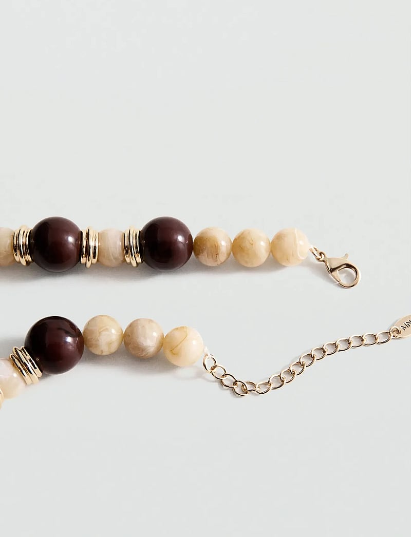 Mango - Combined beads necklace - halskæder - brown - 0
