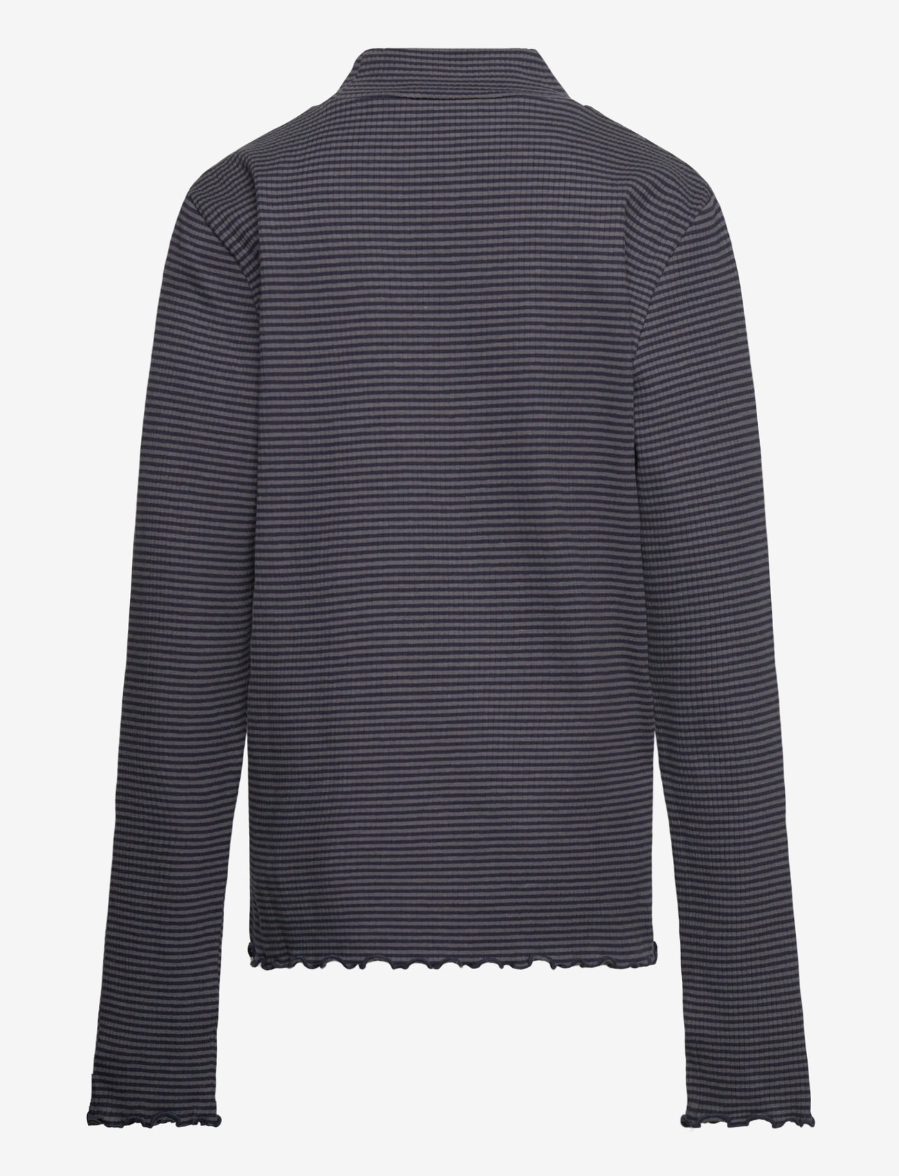 Mango - Scalloped hem striped t-shirt - langærmede t-shirts - navy - 2