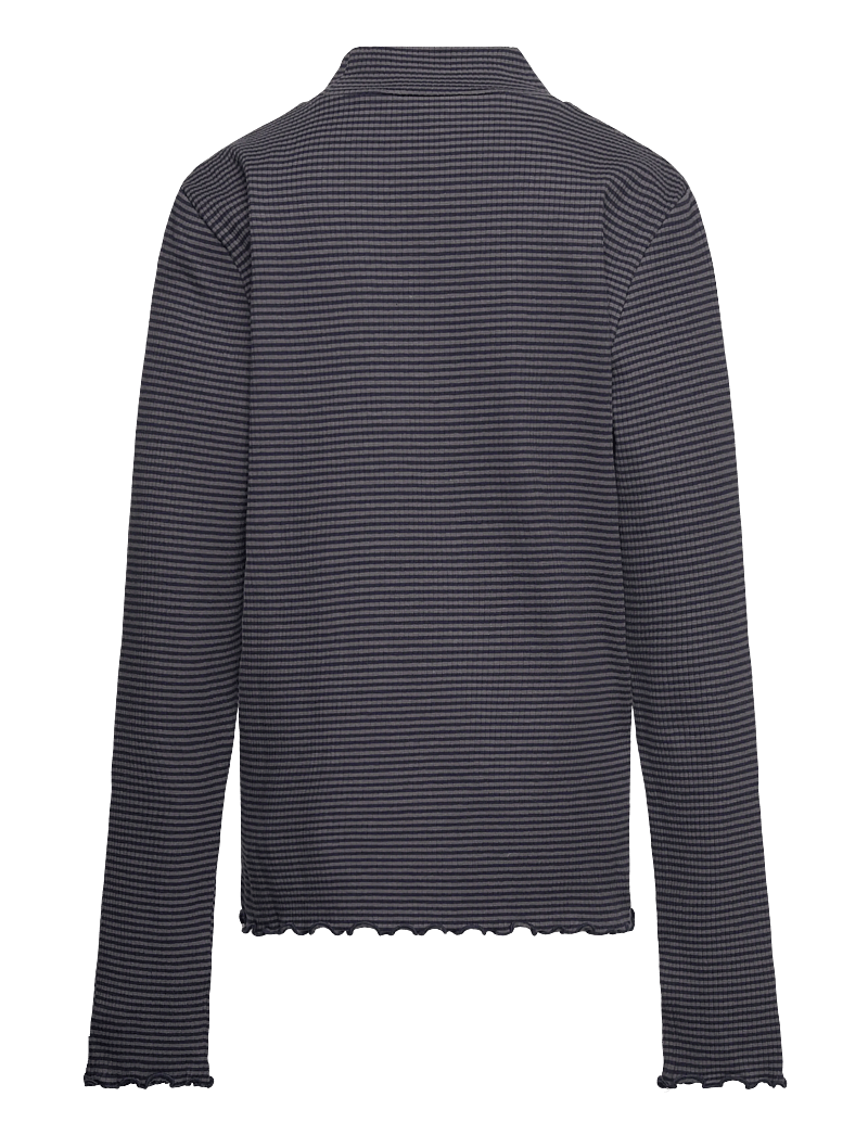 Mango - Scalloped hem striped t-shirt - langærmede t-shirts - navy - 2