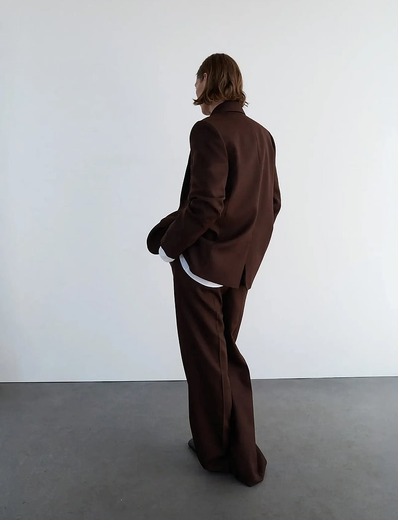 Mango - 100% wool suit trousers - habitbukser - brown - 0