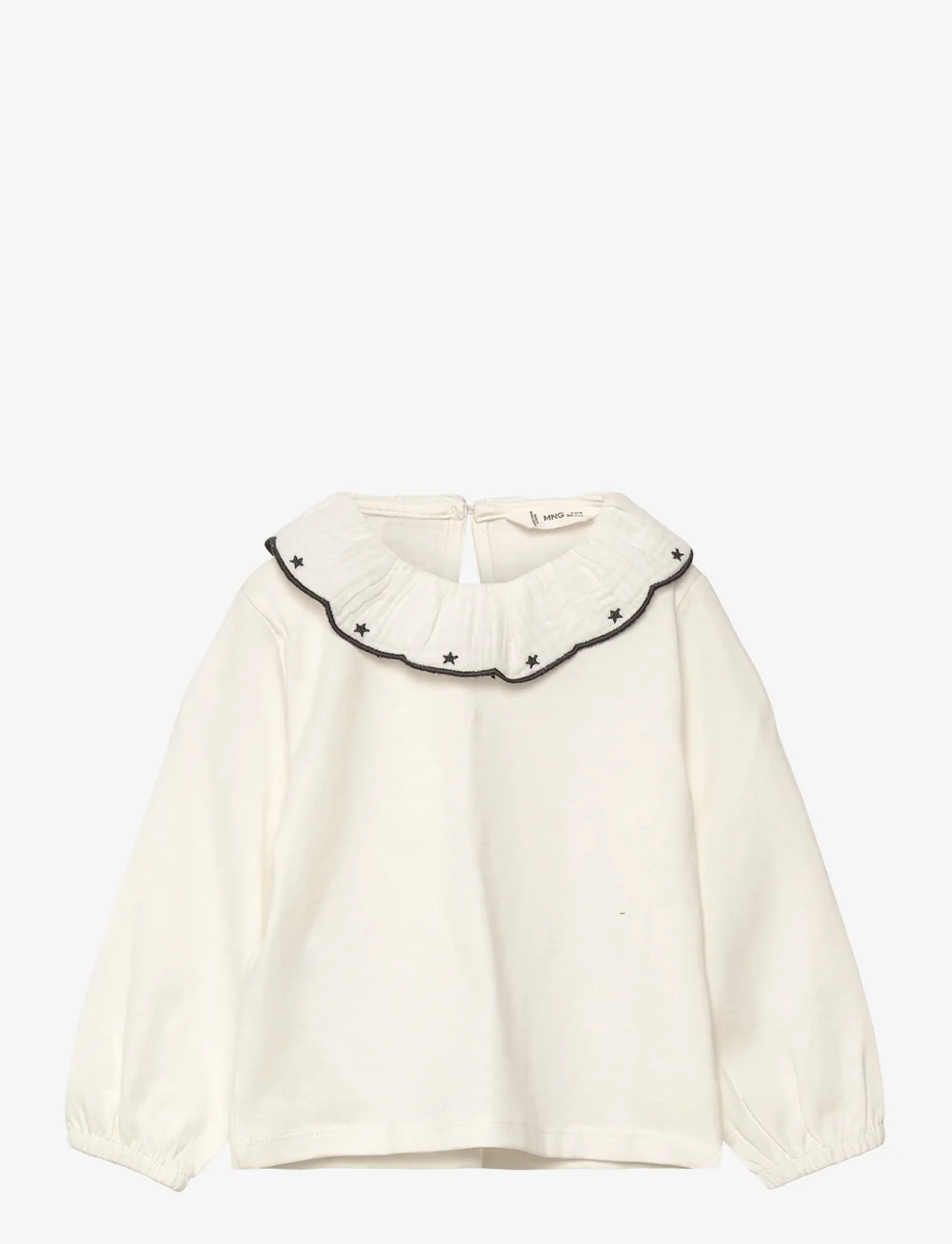 Mango - Cotton t-shirt with embroidered stars - blusen & tuniken - natural white - 0