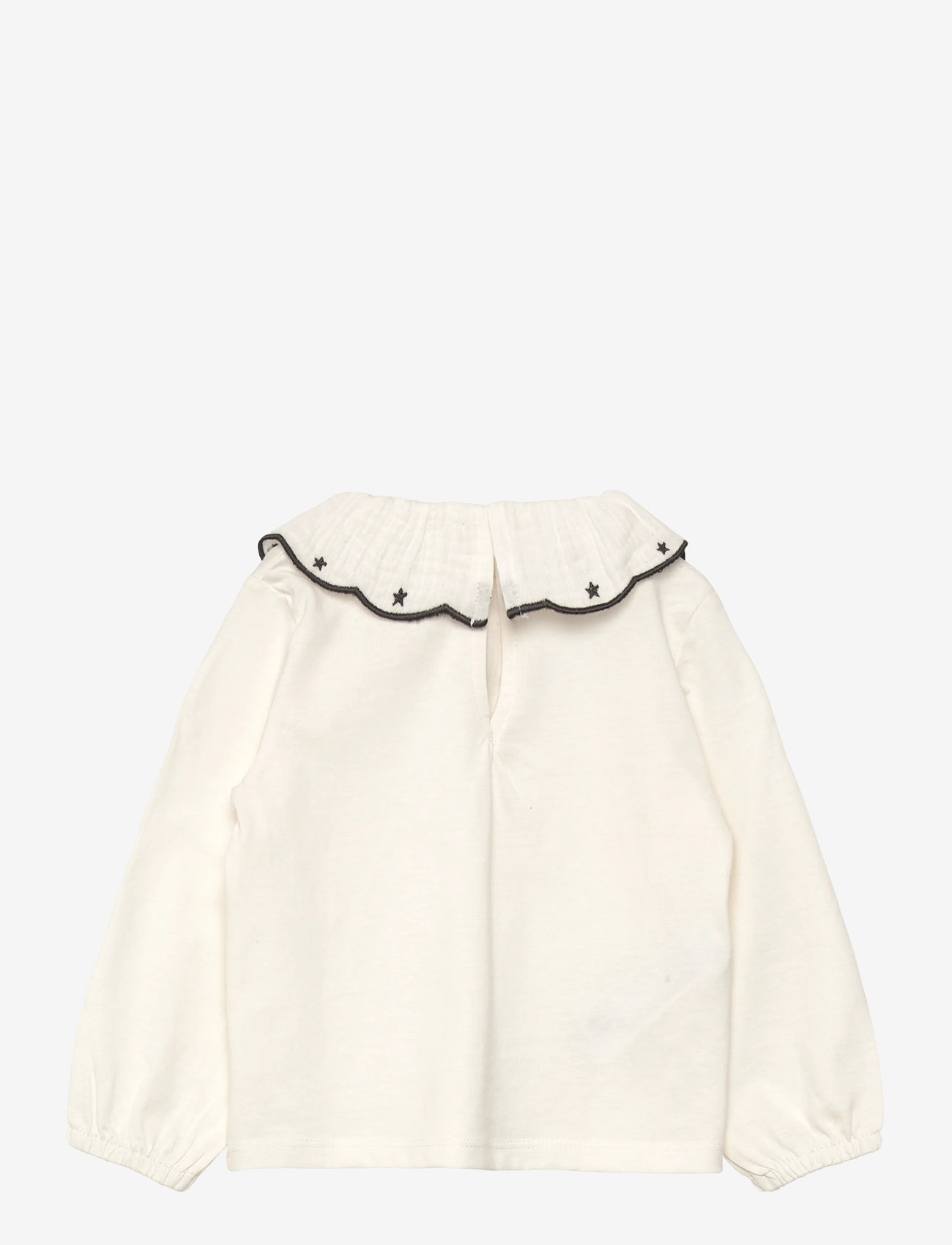 Mango - Cotton t-shirt with embroidered stars - blusen & tuniken - natural white - 1