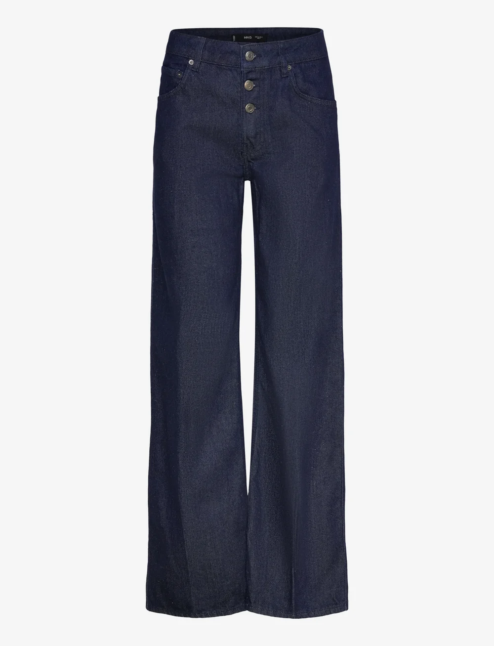 Mango - Low-rise straight-leg jeans with buttons - straight jeans - open blue - 0